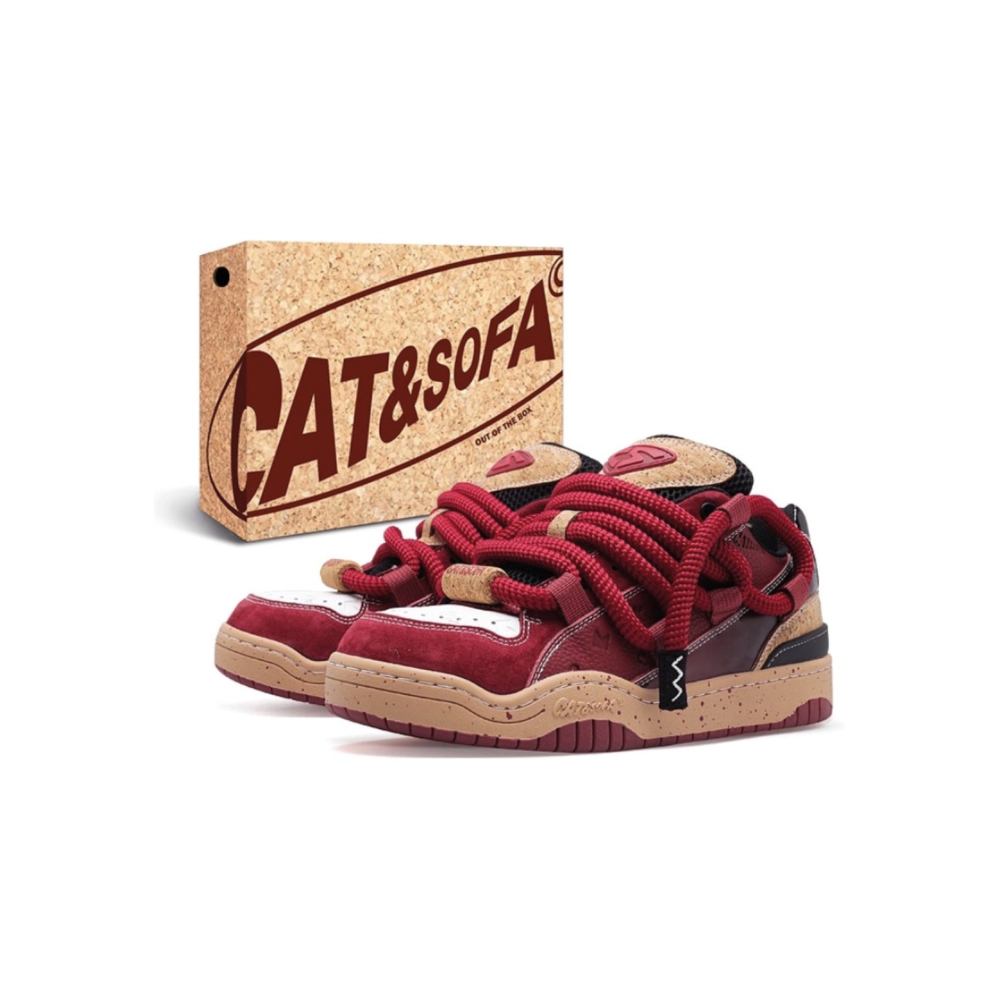 Cat & Sofa Dread Locks 'Wine Red'