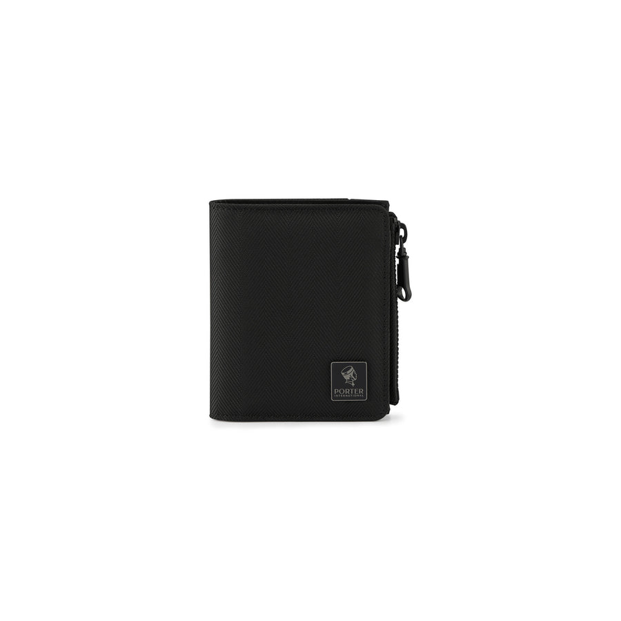 PORTER INTERNATIONAL Melody Bi-Fold Wallet 'Black' - front view