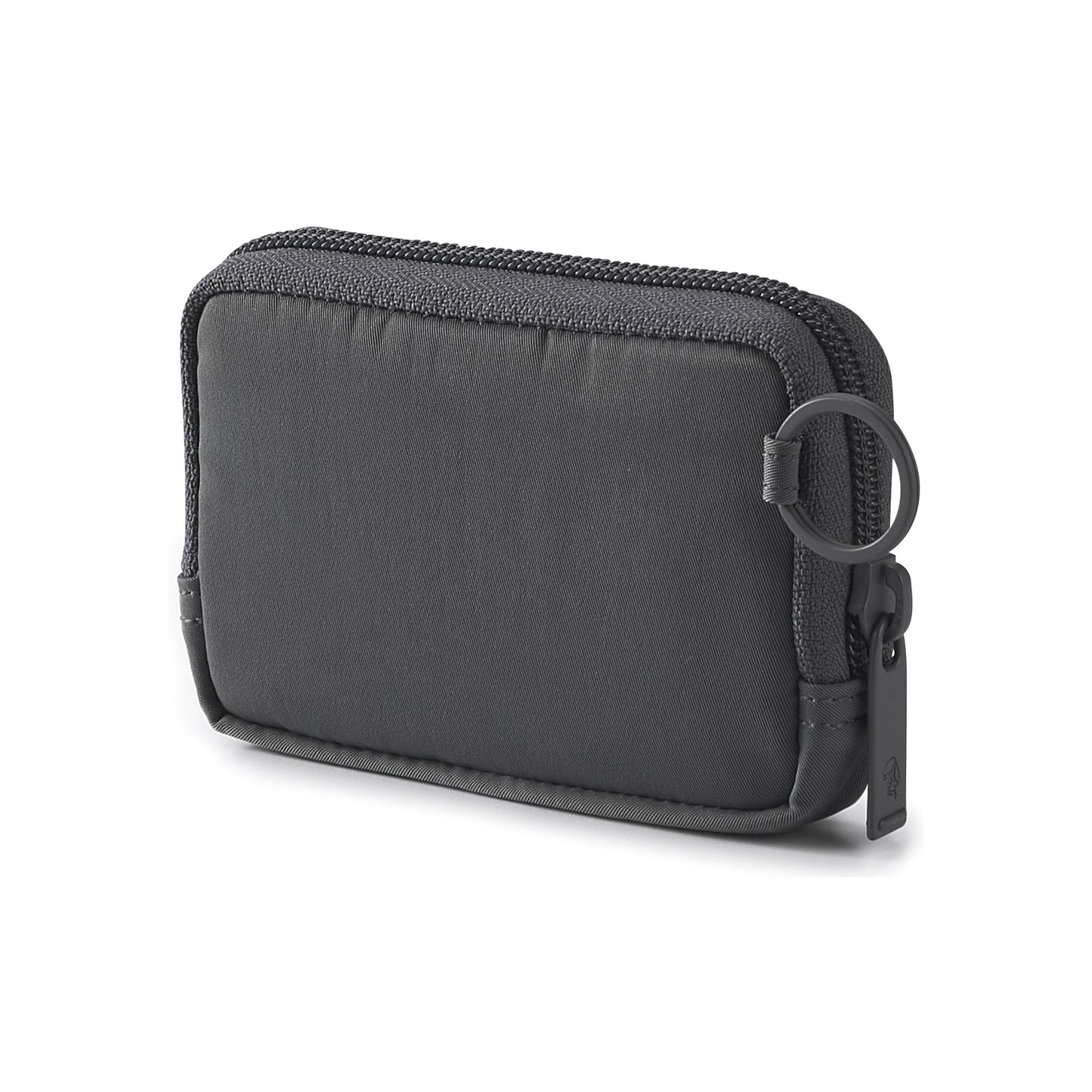 PORTER INTERNATIONAL Mid Coin Case Brown textured fabric zip coin pouch compact everyday carry