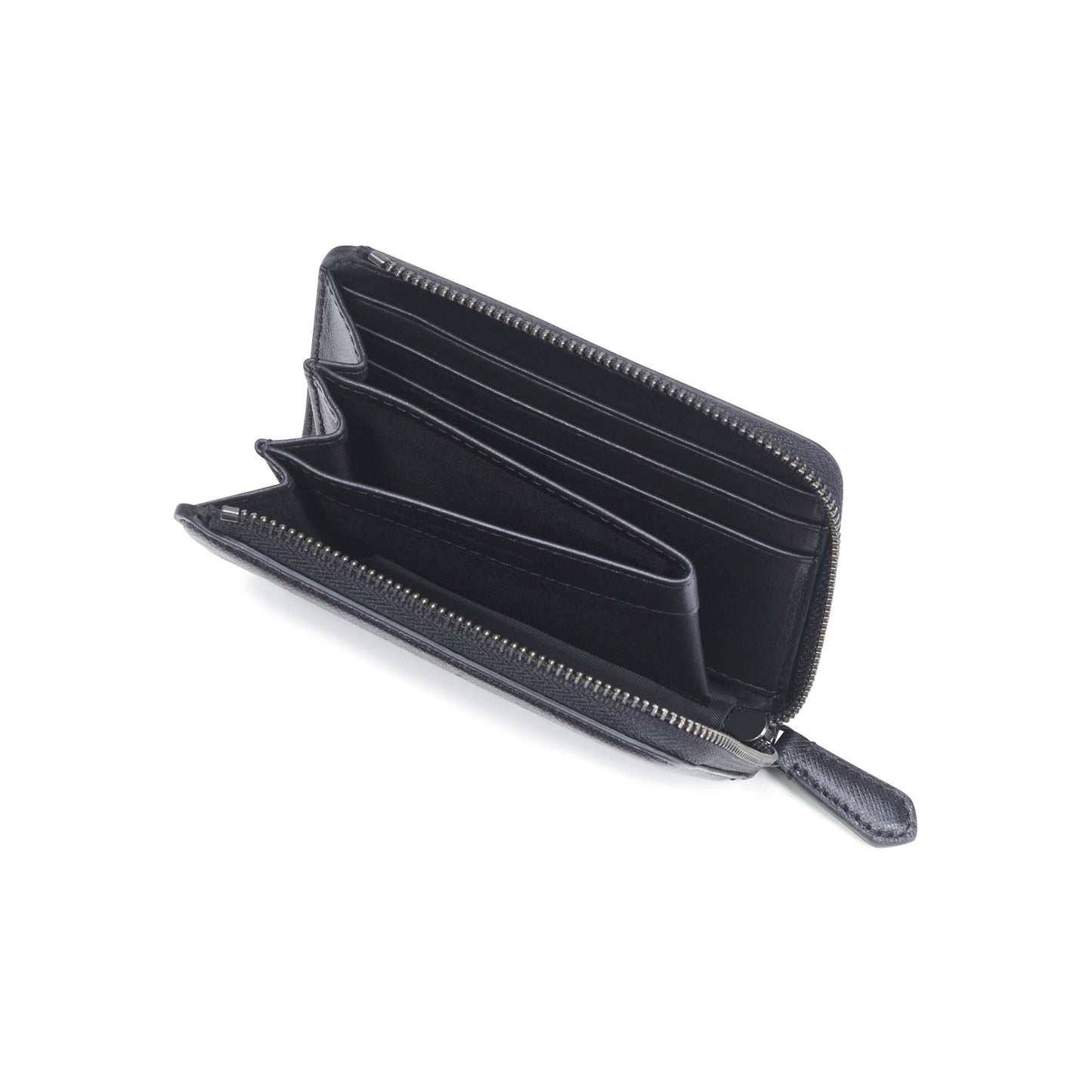 PORTER INTERNATIONAL Bound L-Shaped Wallet Black textured leather compact zip wallet card slots everyday carry