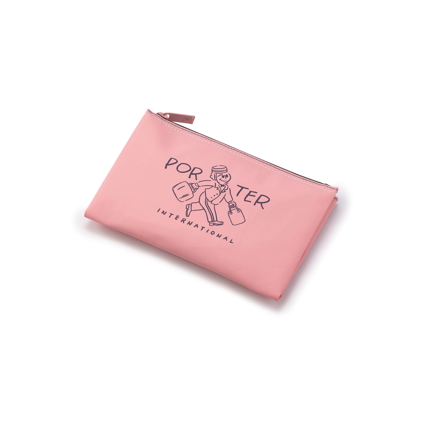 PORTER INTERNATIONAL Gappy HandBag Pouch Peach Pink lightweight handbag matching pouch adjustable strap everyday accessory
