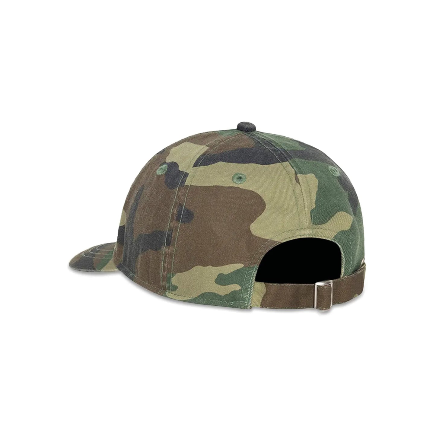 Stüssy Basic Cap Woodland Camo embroidered logo detail