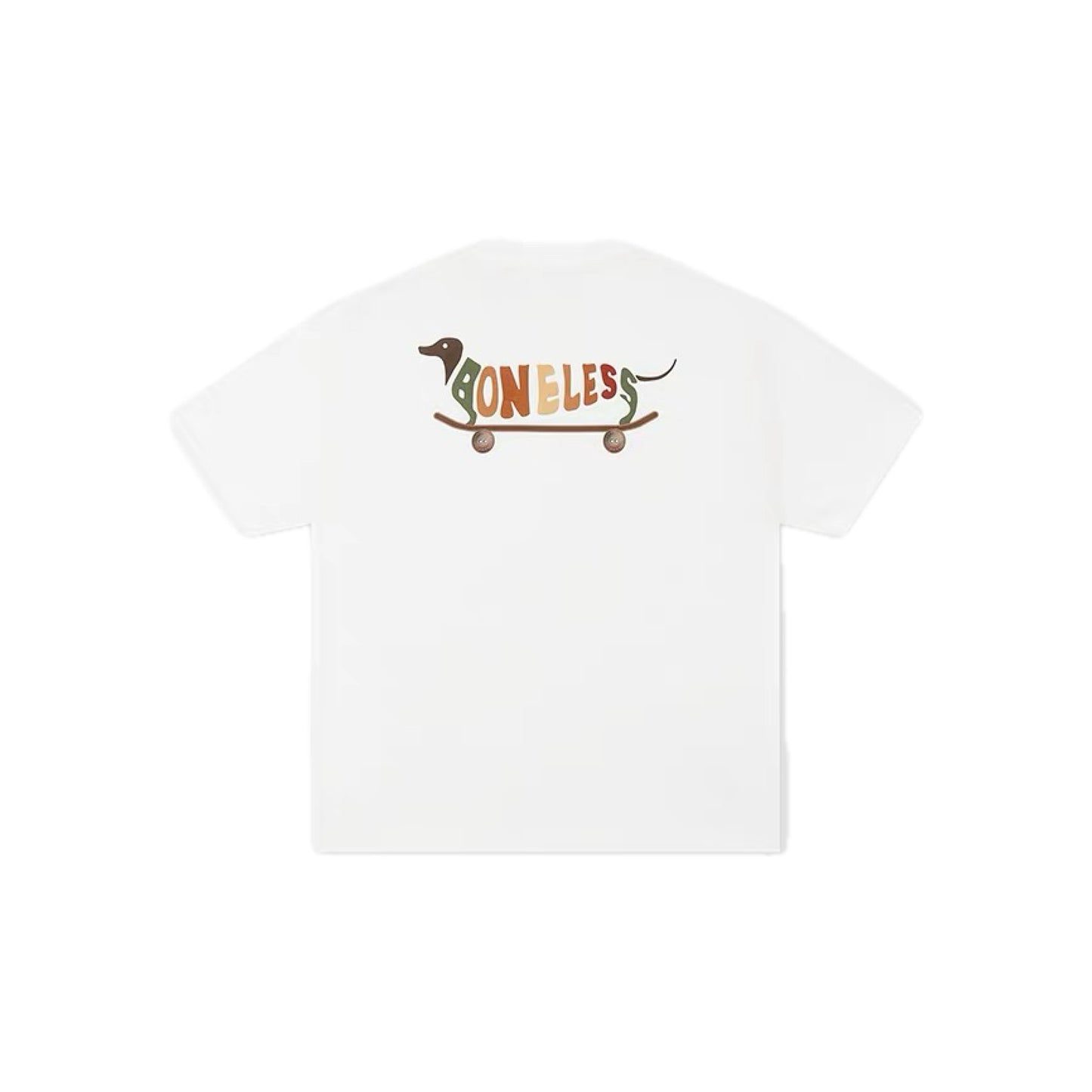 Boneless Skateboarding Dog Print SS T-Shirt 'Cream'