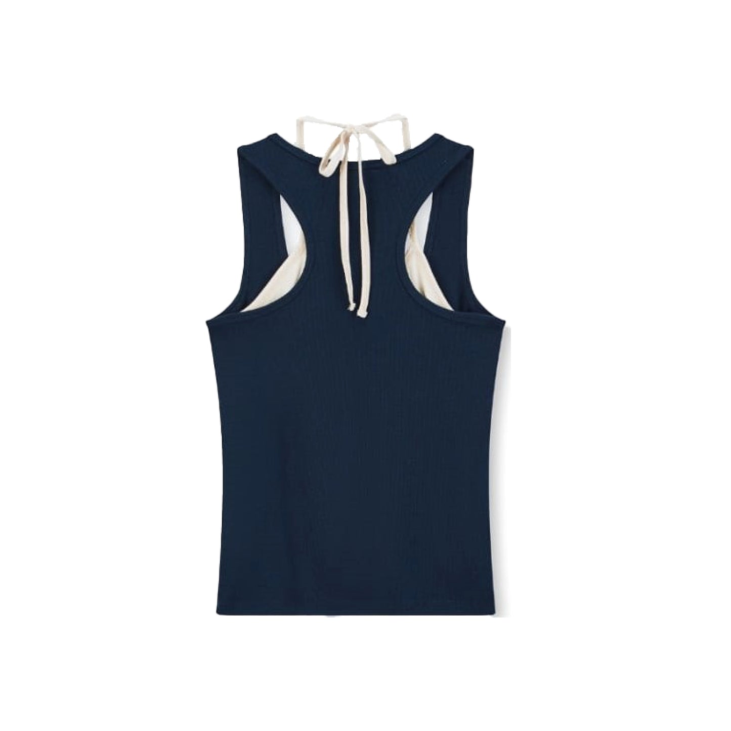 Boneless Faux Two-Piece Halter Neck Tank Top 'Navy Blue' (WMNS)