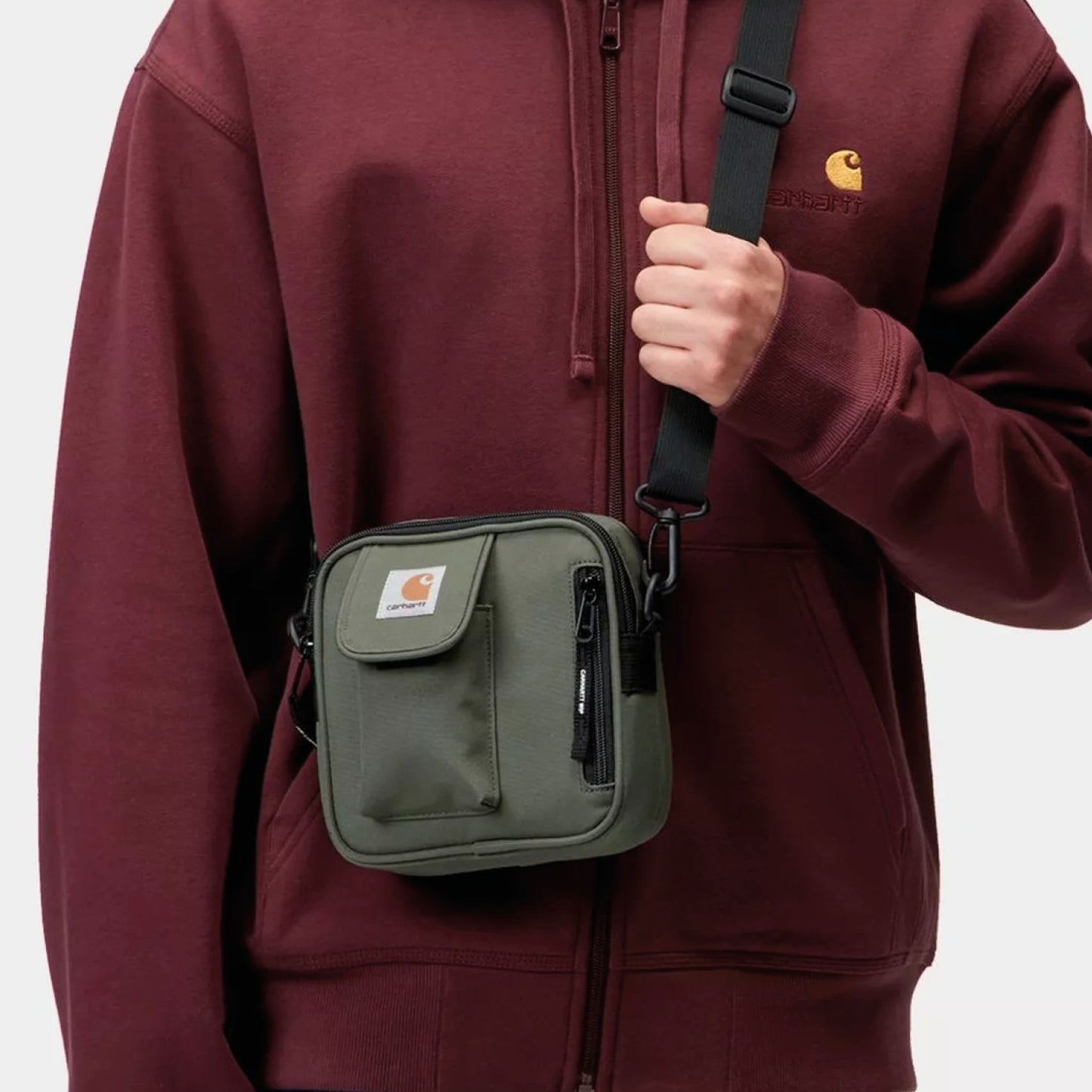 Carhartt Essential Bag Opuntia green durable fabric crossbody bag multiple compartments adjustable strap everyday carry