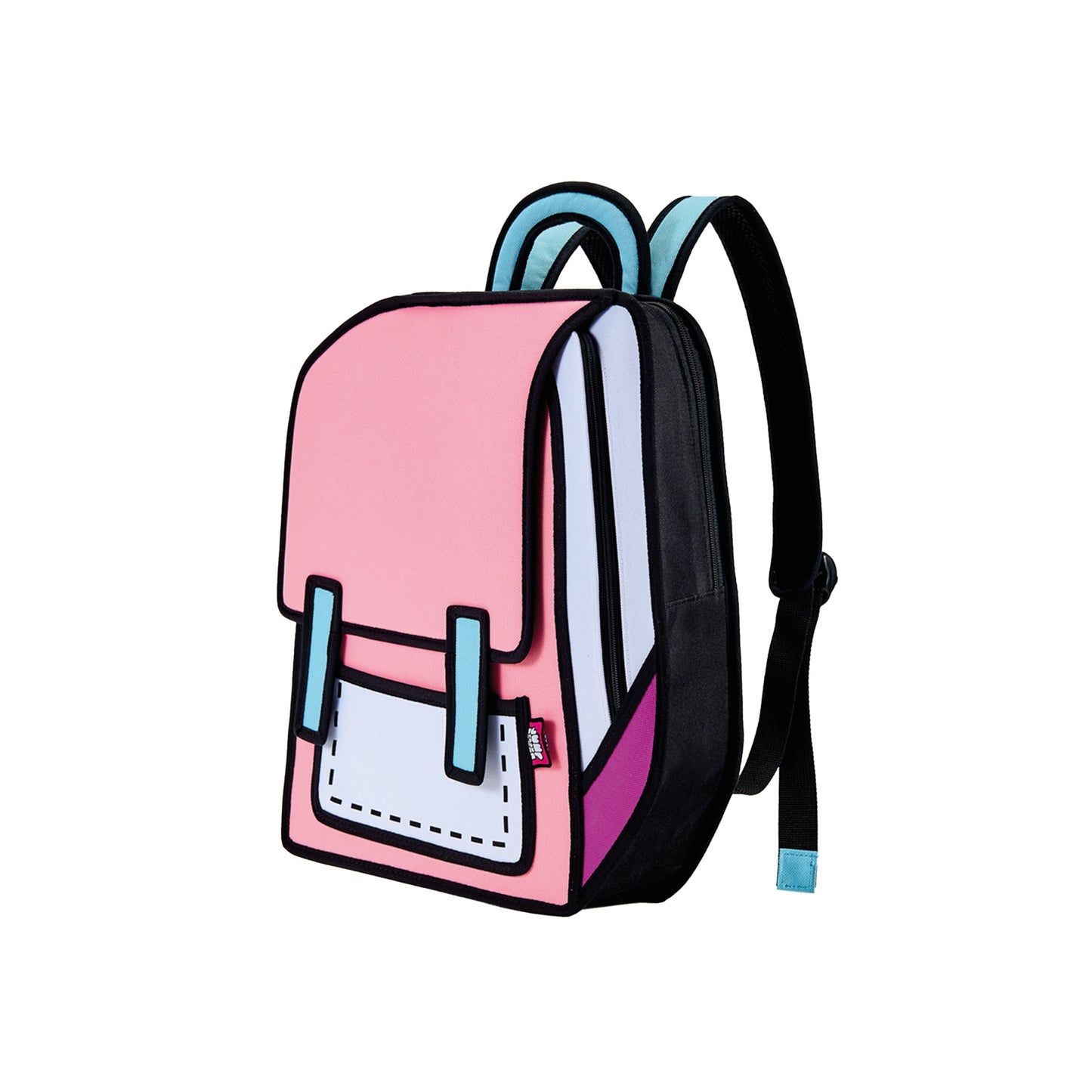 JumpFromPaper Spaceman Bag Neon Pink backpack with 2D illusion design