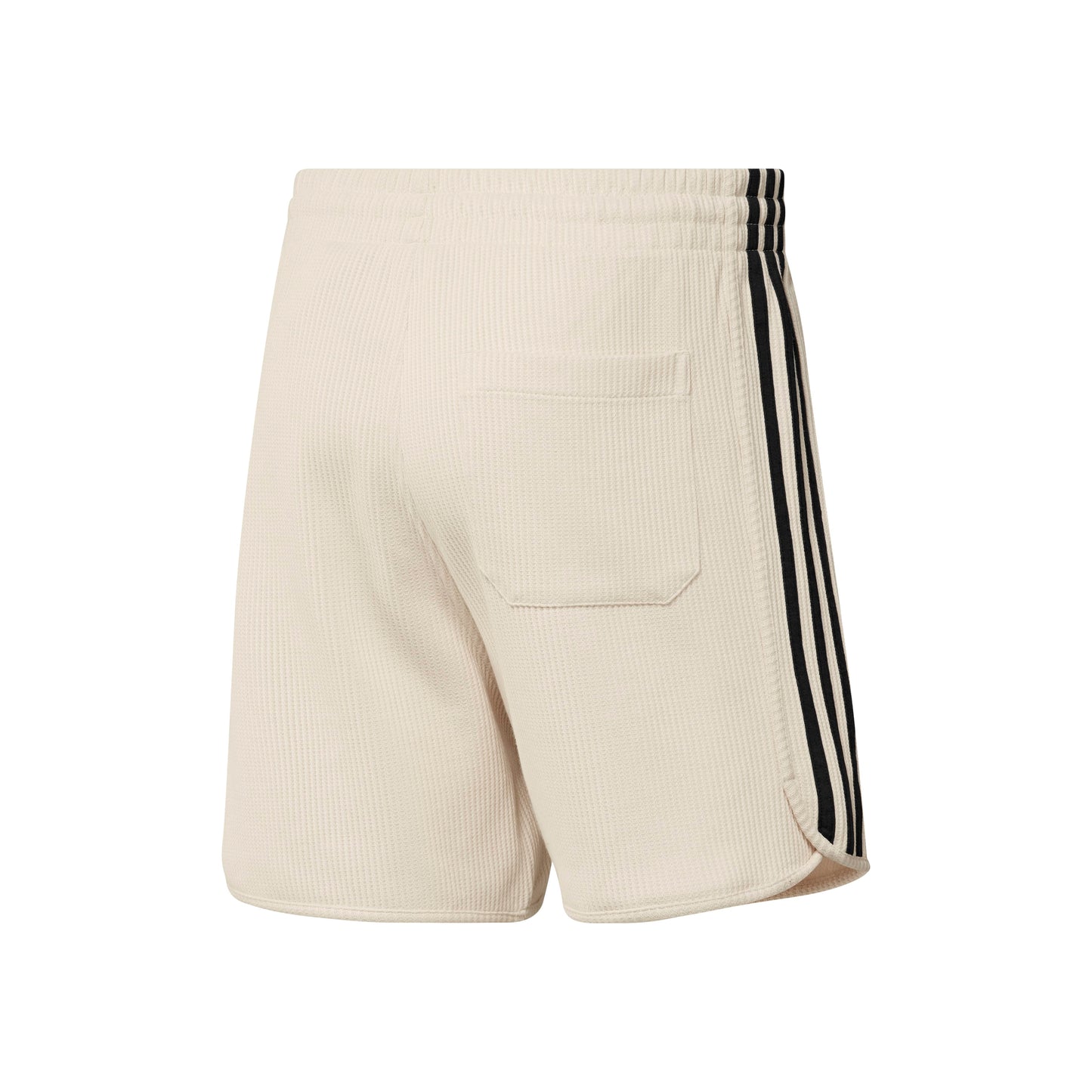 adidas Originals Waffle Shorts Wonder White waffle knit shorts elastic waistband drawstring 3 stripes adidas logo casual apparel