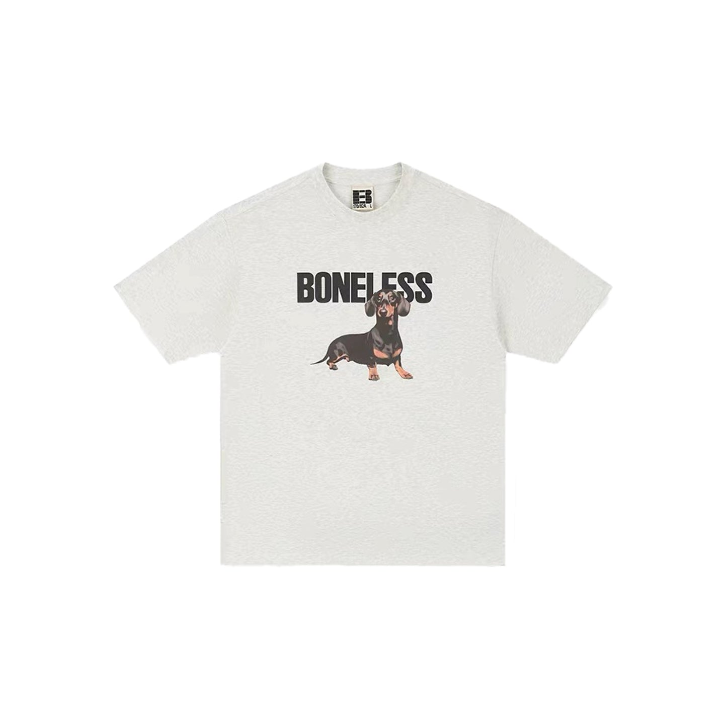 Boneless Dachshund Print SS T-Shirt 'light heather grey'