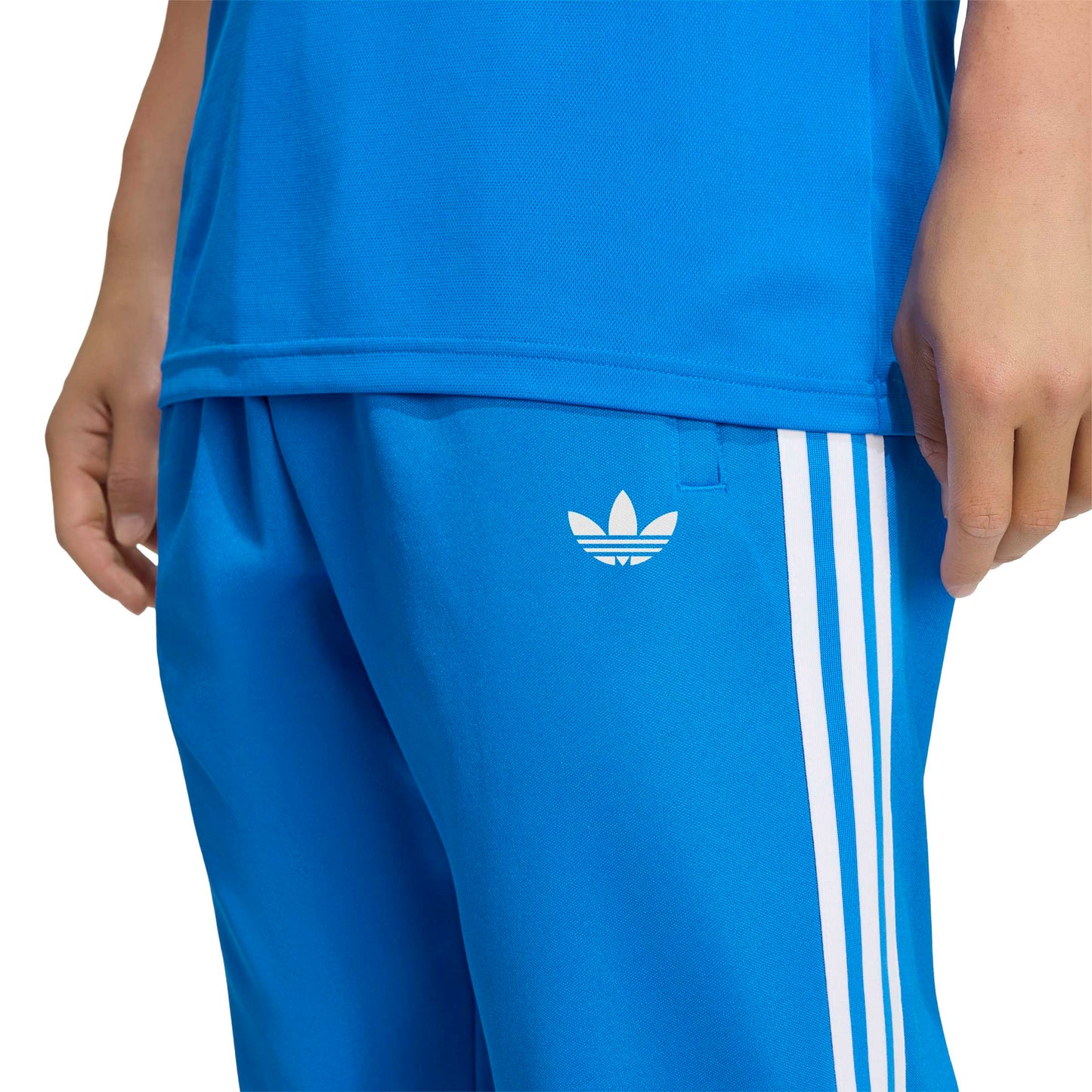 adidas Mercedes-AMG Petronas Formula One Team Blue Wonder Arrow Track Pants Blue White with team branding and adidas 3-Stripes