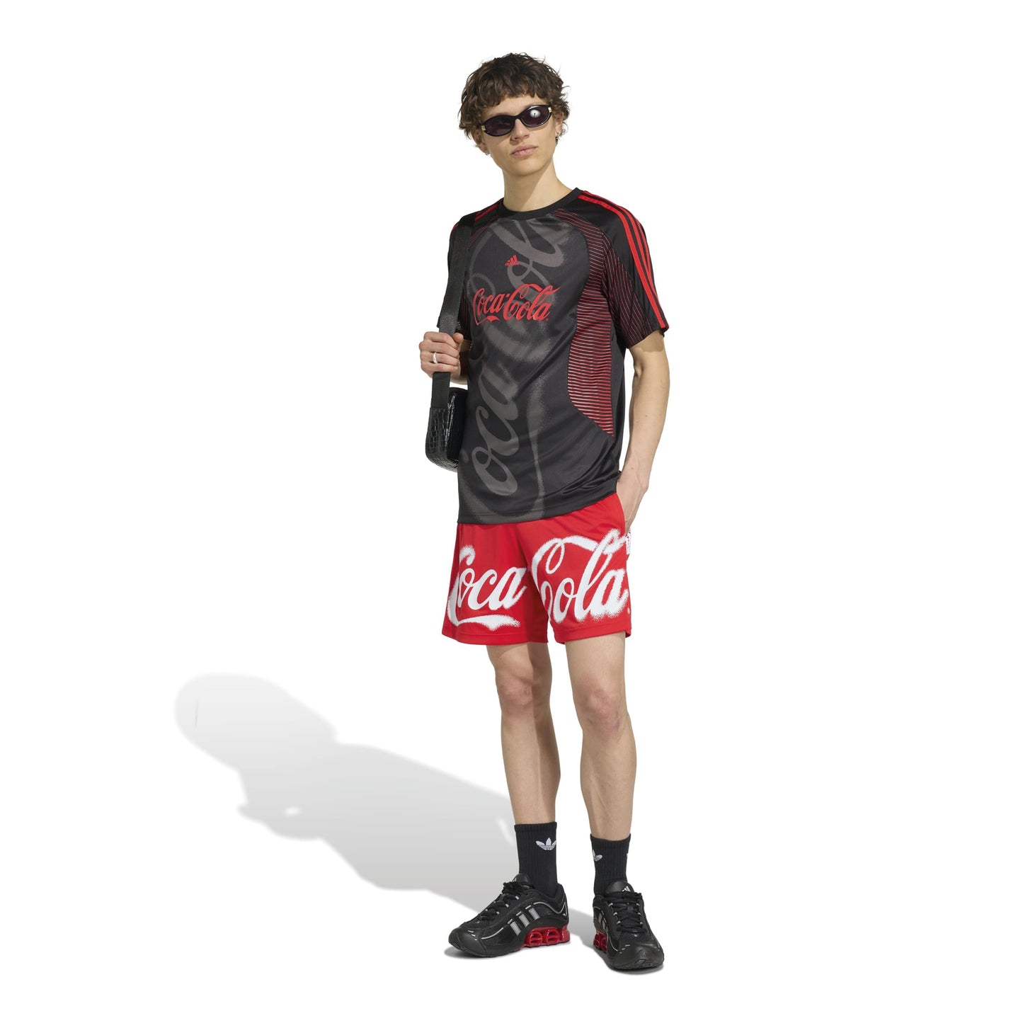 adidas Originals x Coca-Cola TeamGeist 26 Jersey Black football jersey with Coca-Cola graphics adidas 3-Stripes and retro sportswear design