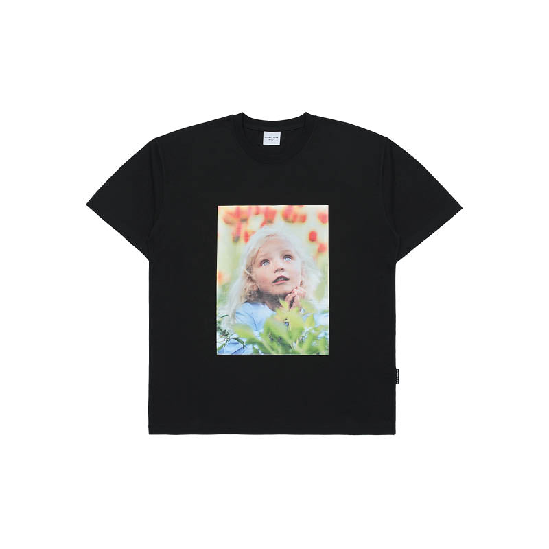 ADLV Baby Face Flower Garden Girl SS T-Shirt 'Black'