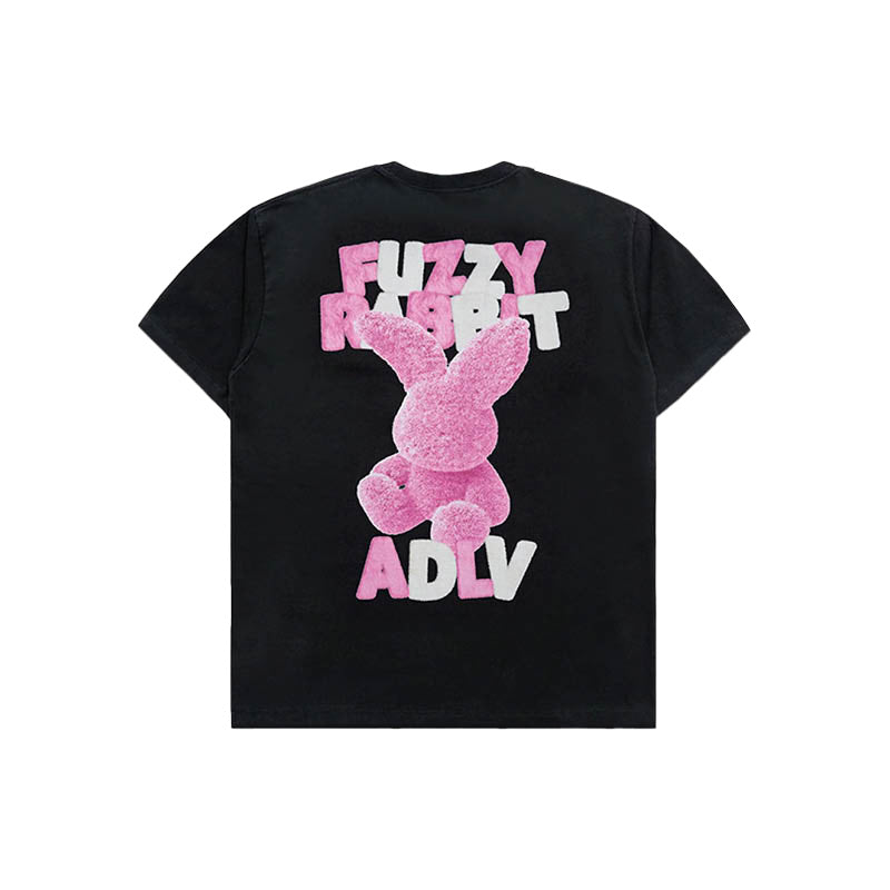 ADLV Fuzzy Font Rabbit SS T-Shirt ‘Black’