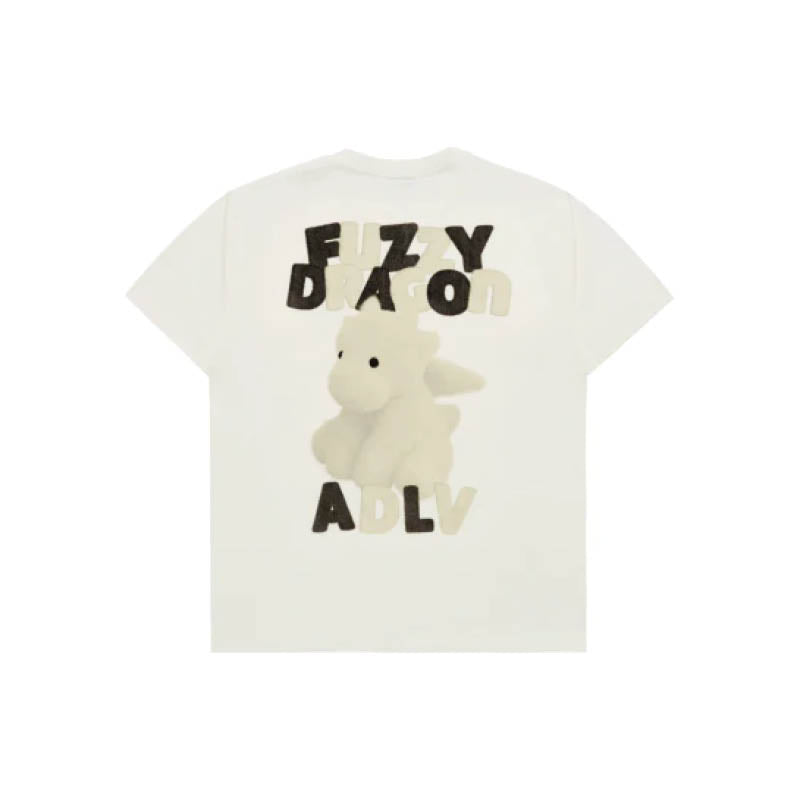 ADLV Fuzzy Font Dragon SS T-Shirt 'Cream'