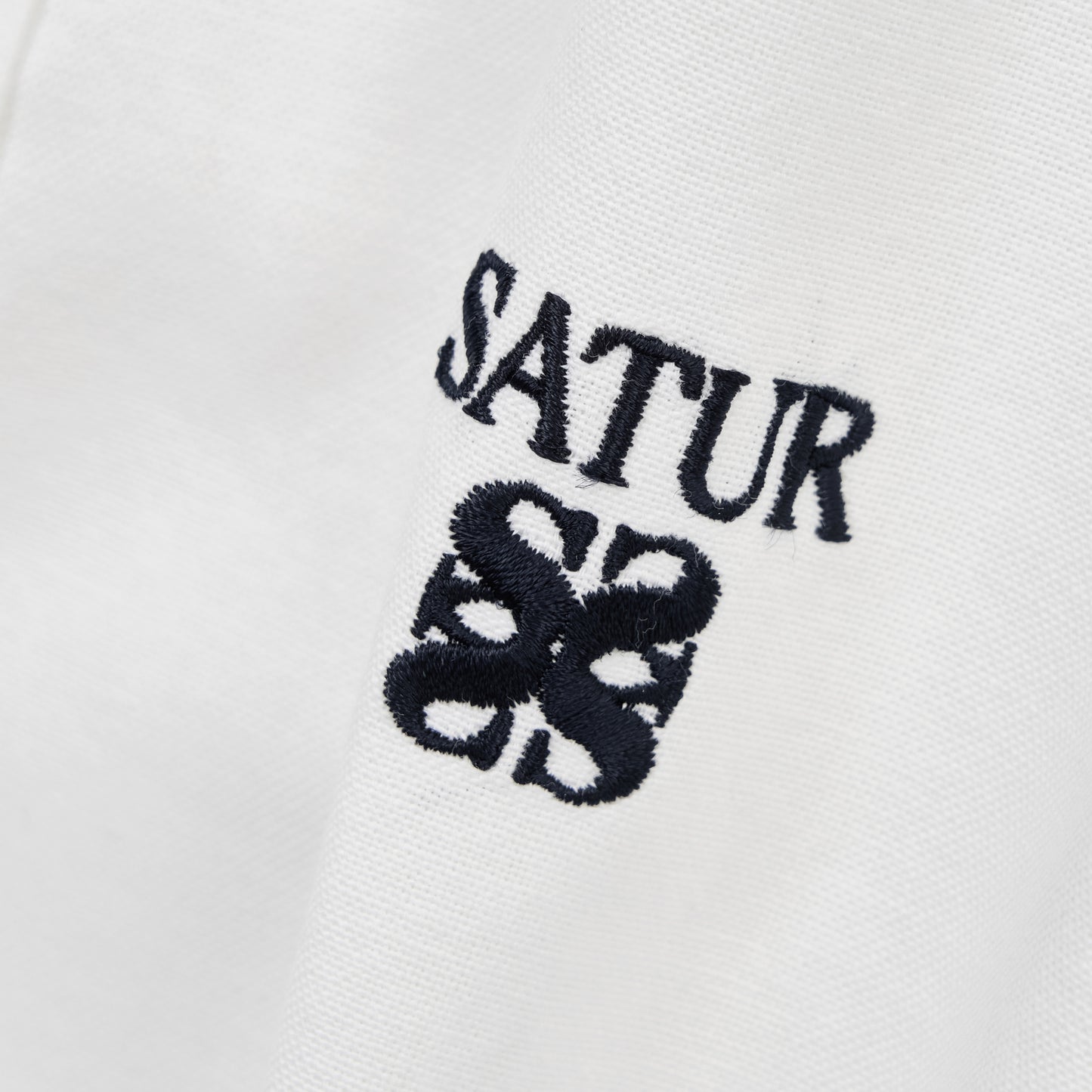 SATUR Loren Oxford Shirt White kids cotton oxford button up shirt embroidered logo casual apparel
