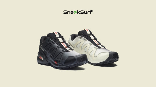 Salomon Speedcross 3 Dual Aura ‘Black Vanilla’ trail sneaker in black and vanilla tones, featuring rugged Contragrip® outsole, lightweight mesh upper, and a performance-driven design that blends outdoor functionality with street-ready style.