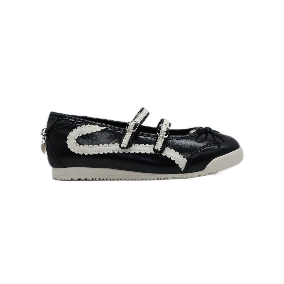 SneakSurf Mary Jane Black White/Cream - straight right-side profile with the toe pointing right