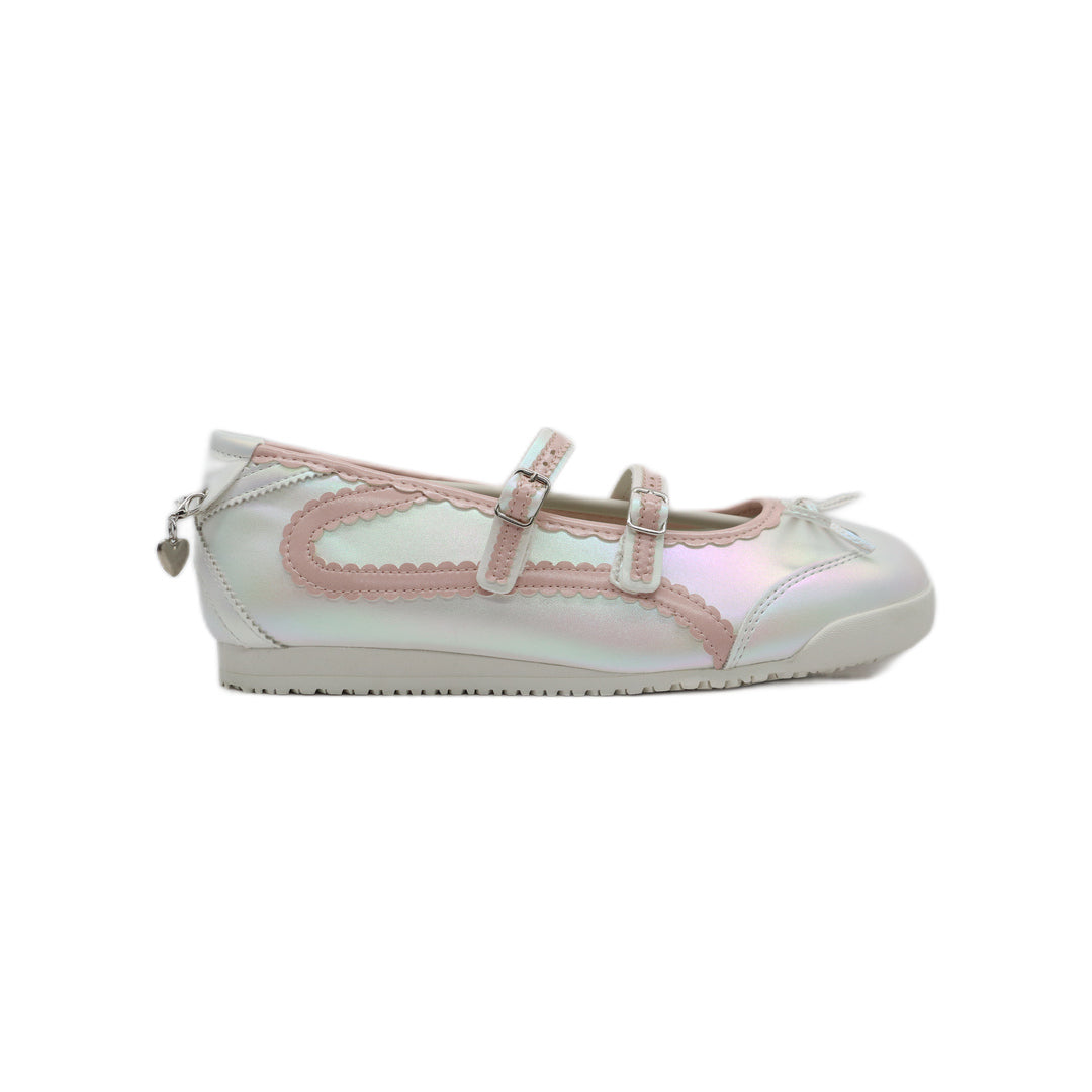 SneakSurf Mary Jane Cloud White/Pink - straight right-side profile with the toe pointing right