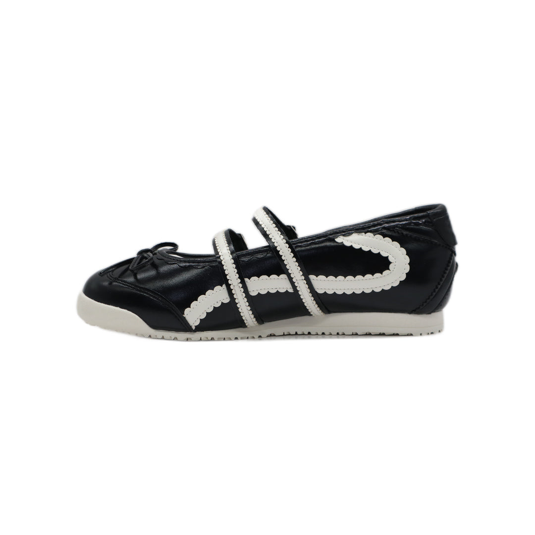 SneakSurf Mary Jane Black White/Cream - straight left-side profile with the toe pointing left