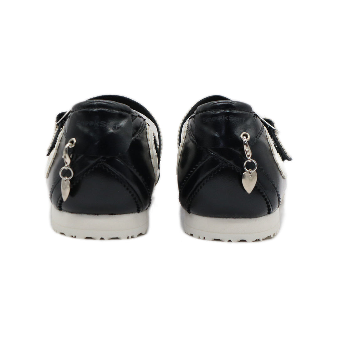 SneakSurf Mary Jane Black White/Cream - rear view of both shoes