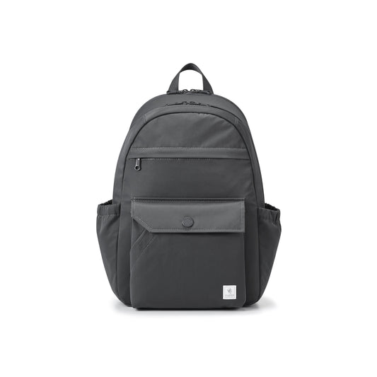 PORTER INTERNATIONAL Lapse Backpack Grey textured fabric backpack front flap pocket zip compartments everyday carry