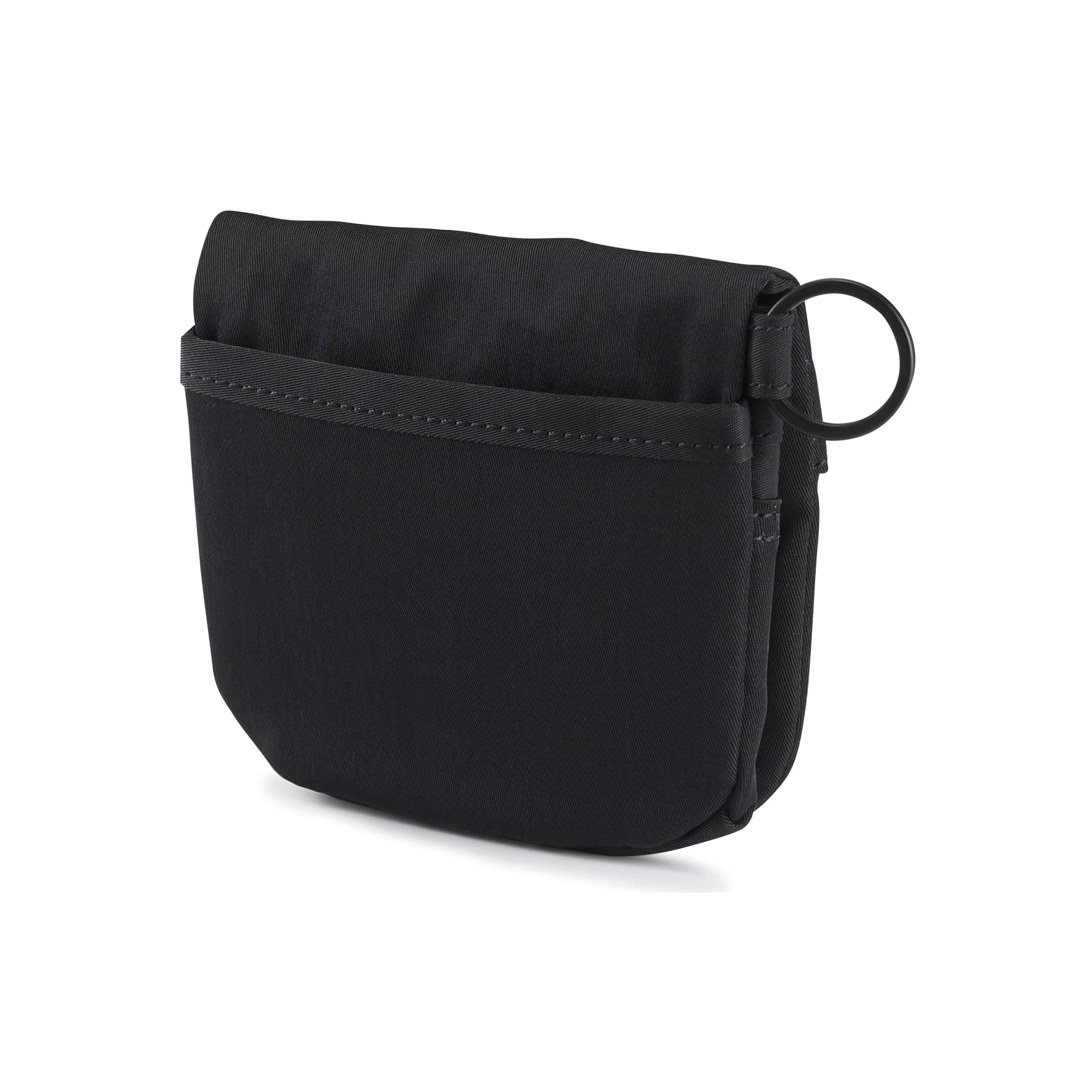 PORTER INTERNATIONAL Escape Coin Case Black compact zip pouch durable fabric small essentials storage key ring attachment