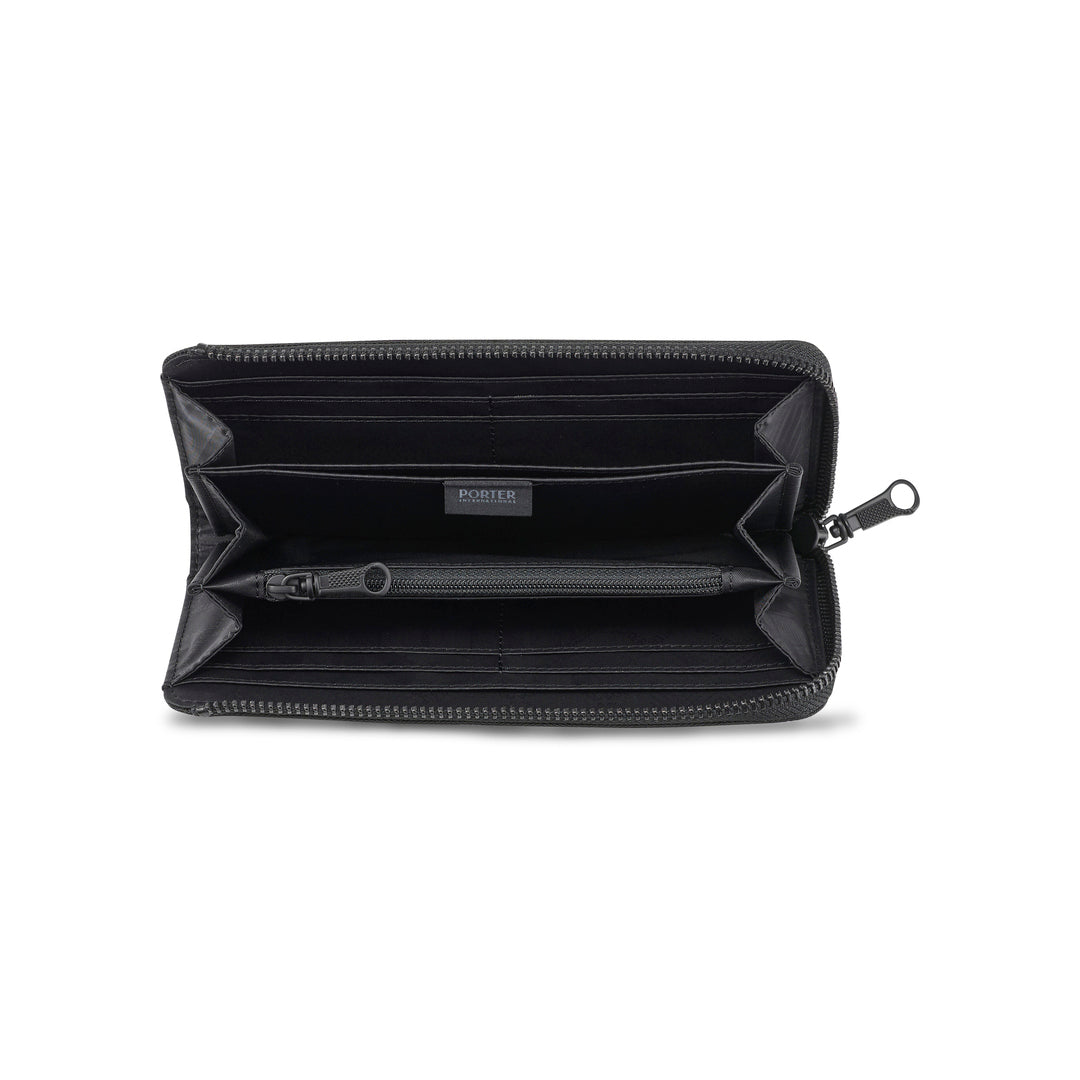 PORTER INTERNATIONAL Melody Long Wallet 'Black' - open interior compartments
