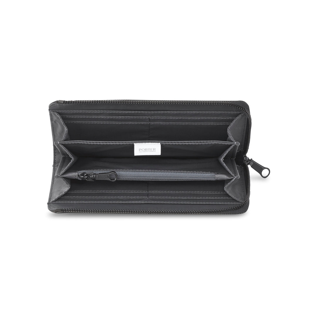 PORTER INTERNATIONAL Melody Long Wallet 'Quiet Grey' - open interior compartments