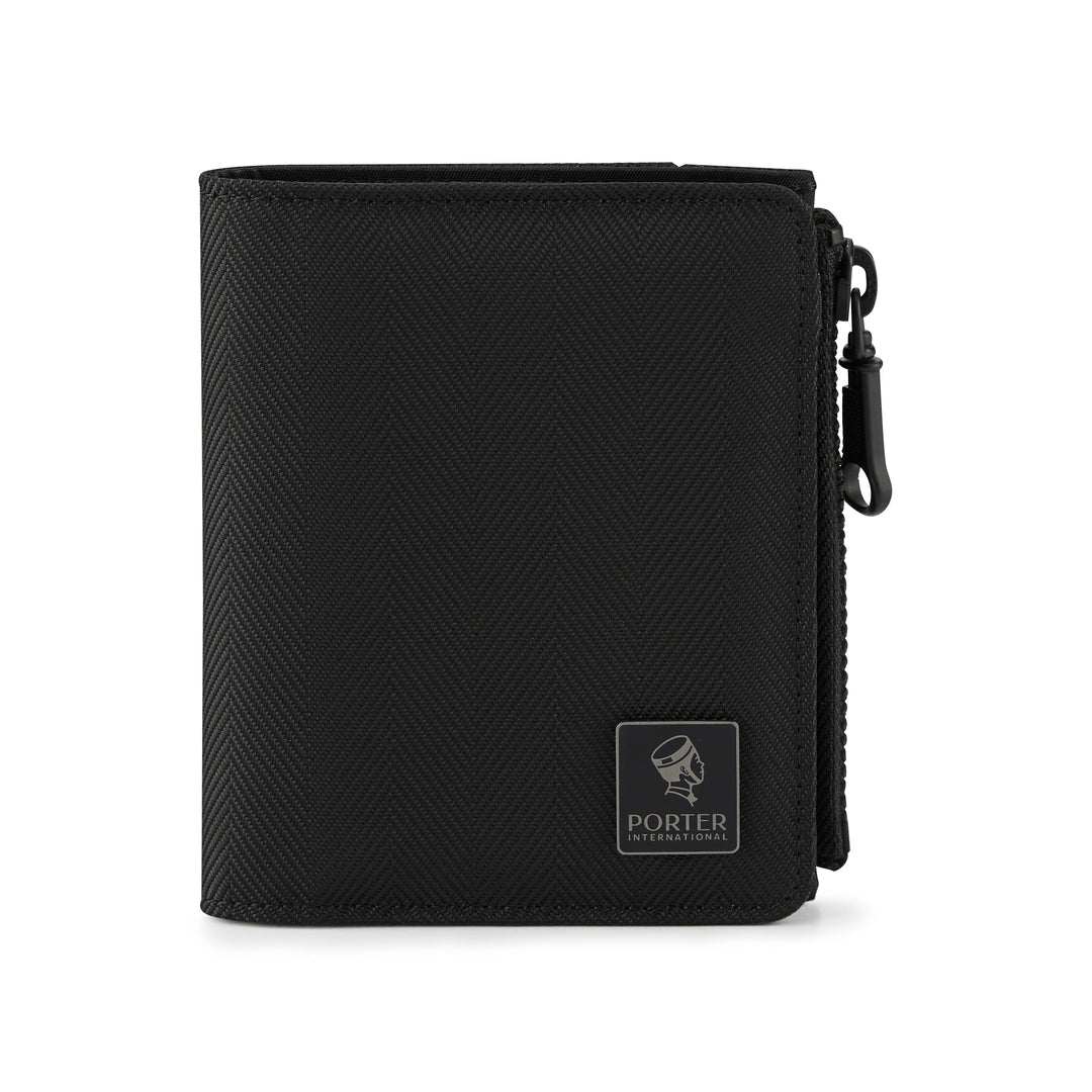 PORTER INTERNATIONAL Melody Bi-Fold Wallet 'Black' - front view