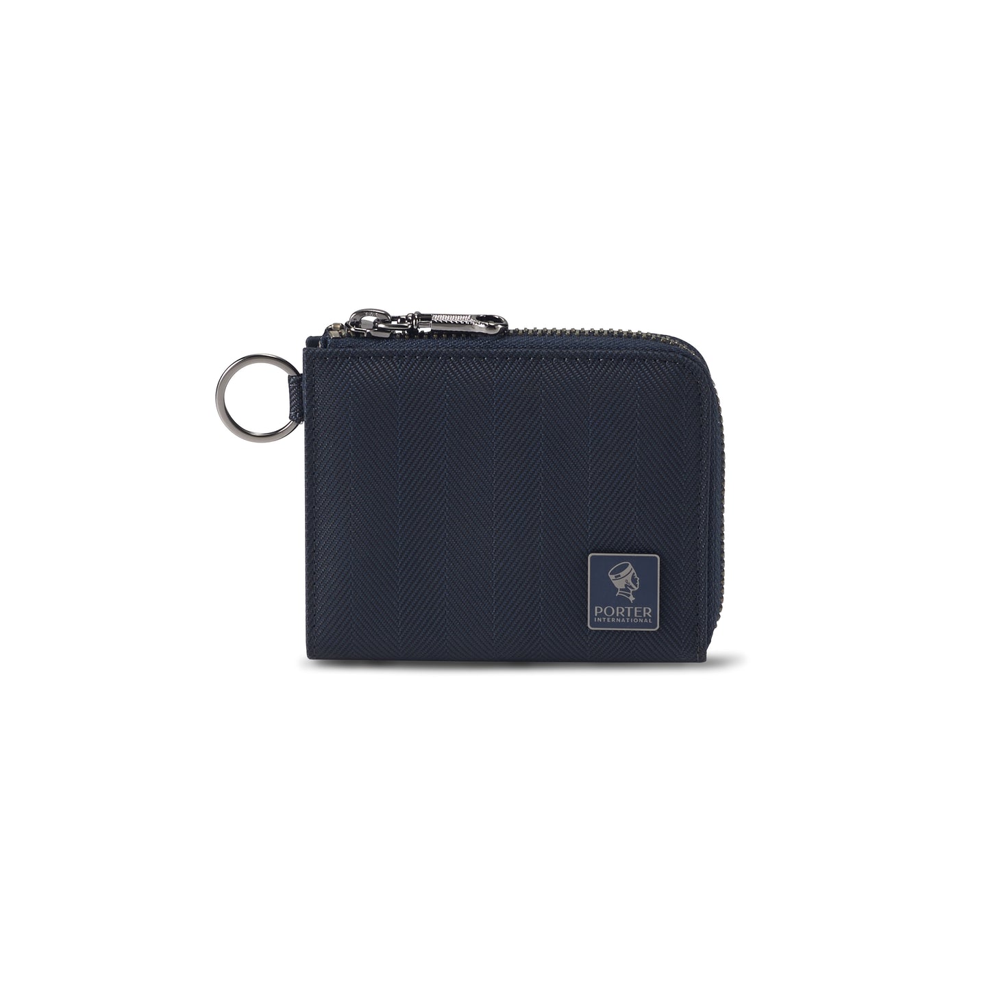 PORTER INTERNATIONAL Melody L-Shaped Wallet Blue compact zip wallet with key ring and durable premium fabric