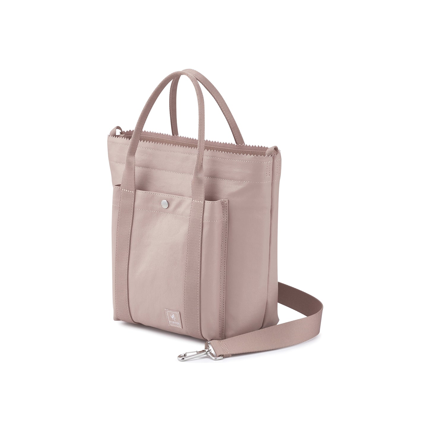 PORTER INTERNATIONAL Puff Handbag M Soft Pink nylon shoulder bag top handle detachable strap structured design