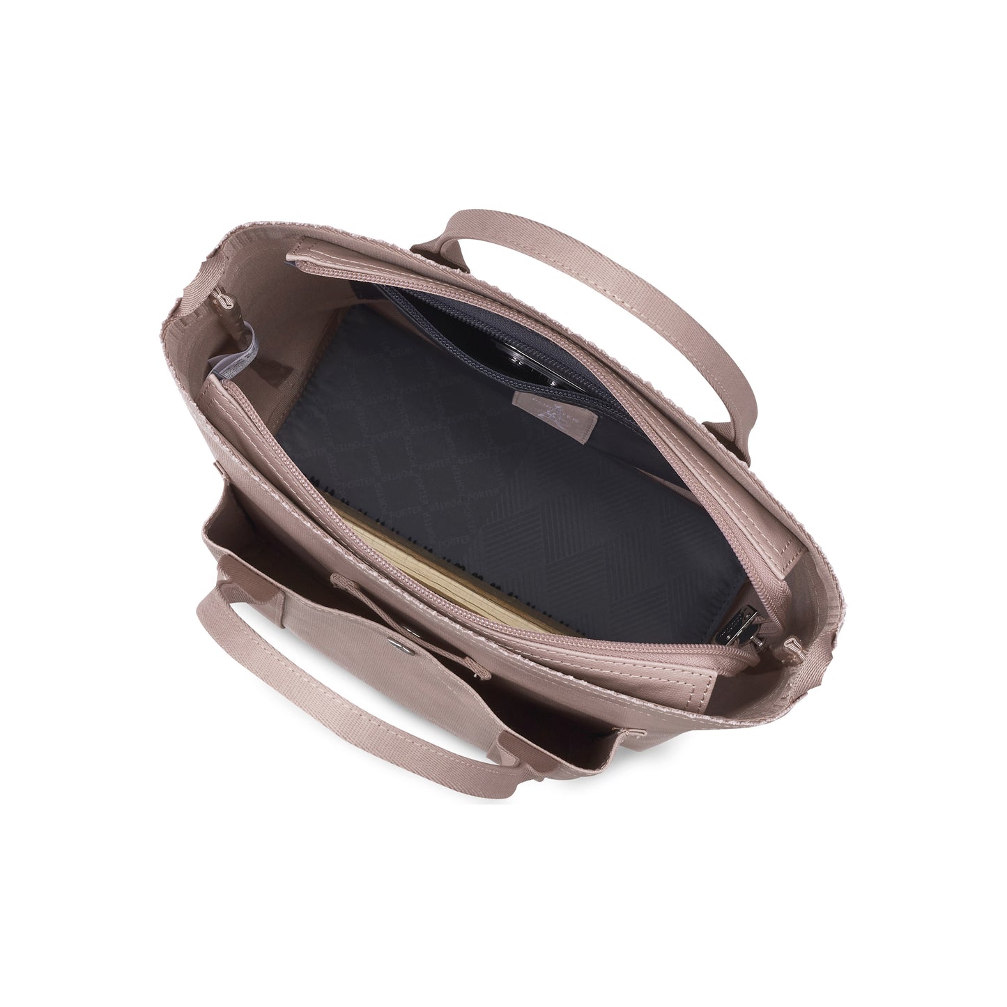 PORTER INTERNATIONAL Puff Handbag M Soft Pink nylon shoulder bag top handle detachable strap structured design