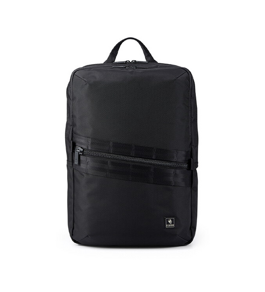PORTER INTERNATIONAL Youngster Double-Compartment Backpack 'Black' - front view