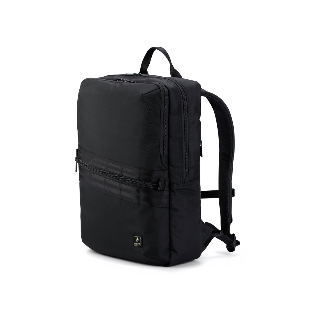 PORTER INTERNATIONAL Youngster Double-Compartment Backpack 'Black' - front angled view