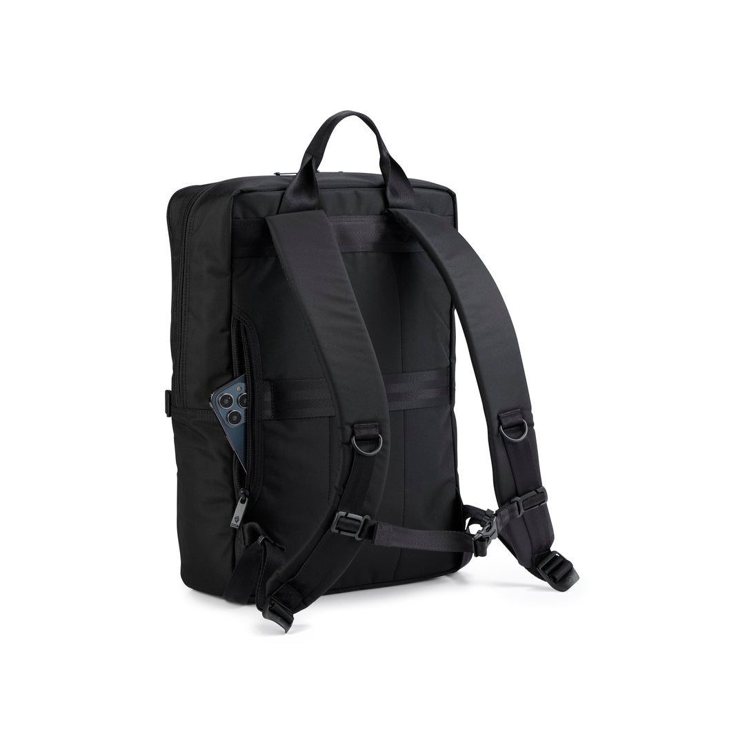 PORTER INTERNATIONAL Youngster Double-Compartment Backpack 'Black' - rear angled view
