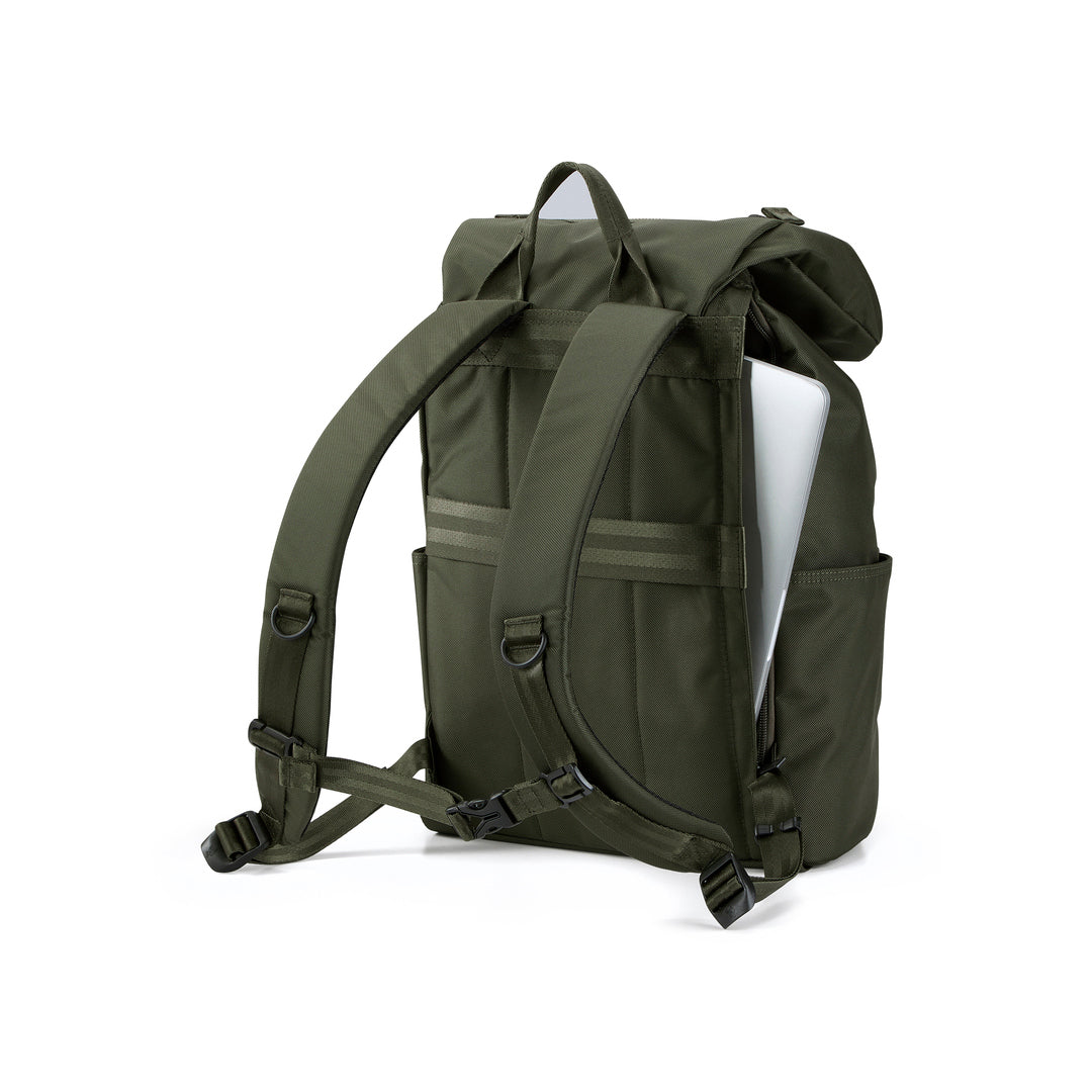 PORTER INTERNATIONAL Youngster Backpack 'Forest Green' - rear angled view