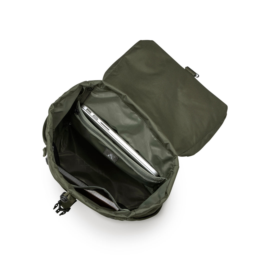 PORTER INTERNATIONAL Youngster Backpack 'Forest Green' - open main compartment