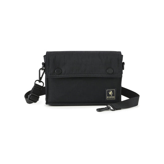 PORTER INTERNATIONAL Mid Shoulder Bag Black front profile view - SKU 11782-00201