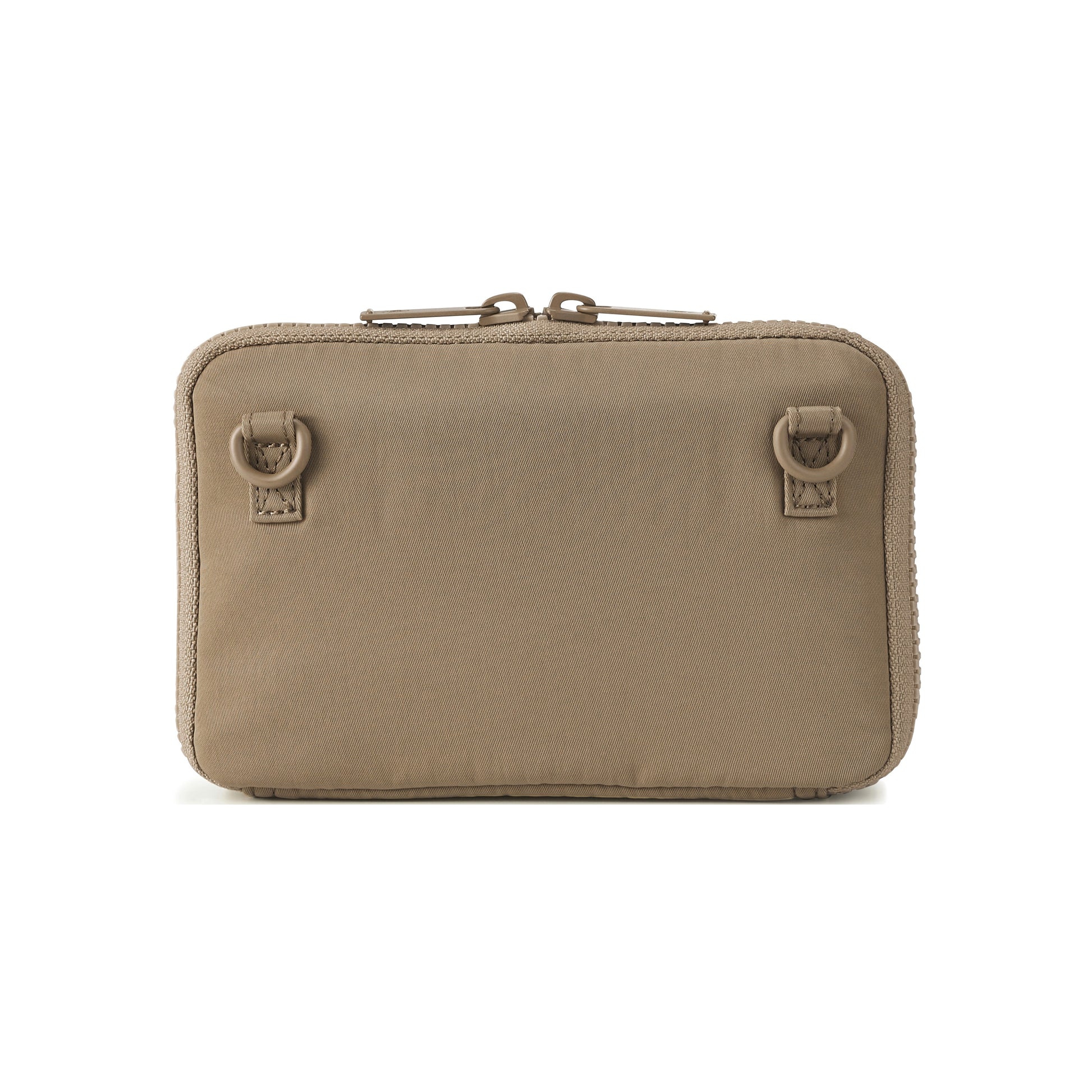PORTER INTERNATIONAL Mid Shoulder Bag S Brown textured fabric crossbody bag flap pocket adjustable strap compact design
