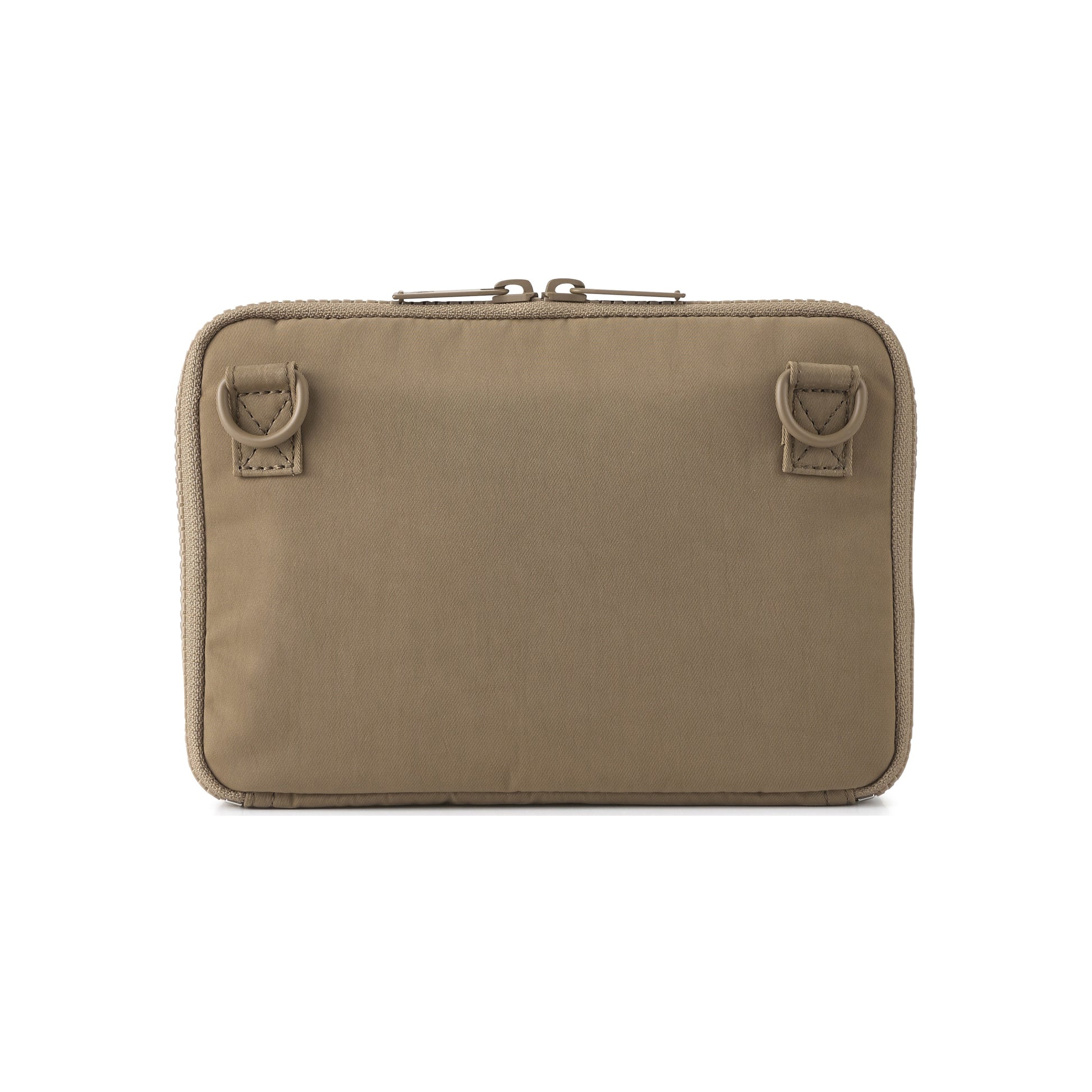 PORTER INTERNATIONAL Mid Shoulder Bag M Brown textured fabric crossbody bag flap pocket adjustable strap compact design