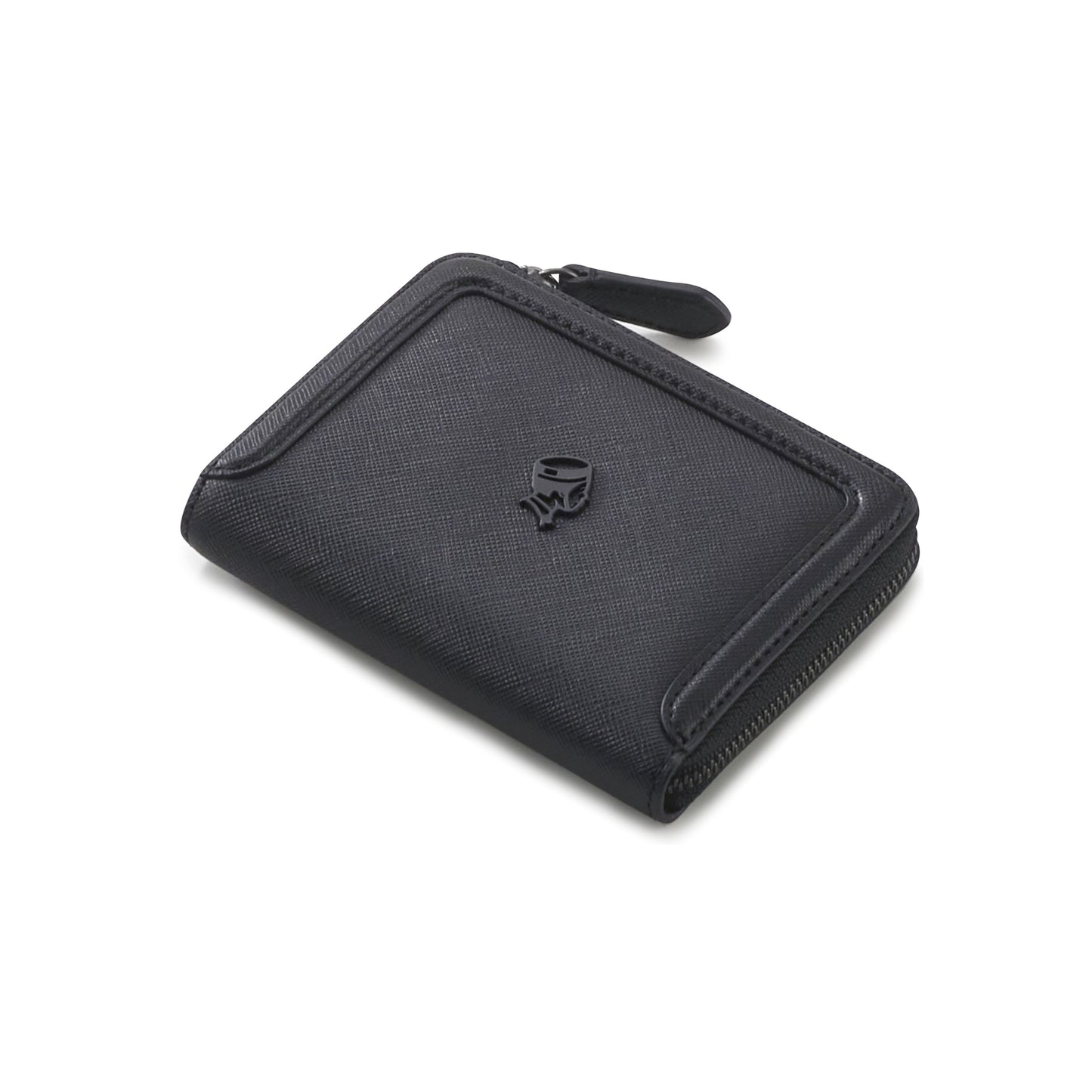 PORTER INTERNATIONAL Bound L-Shaped Wallet Black textured leather compact zip wallet card slots everyday carry