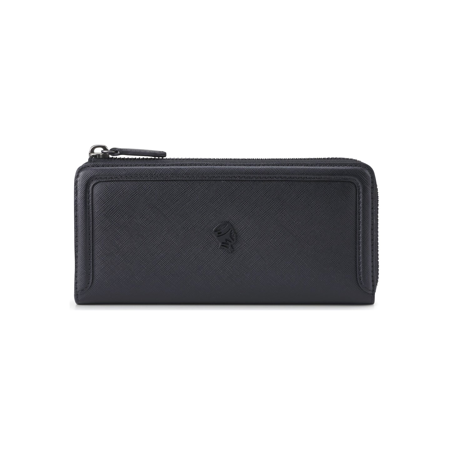 PORTER INTERNATIONAL Bound Long Wallet Black textured leather zip around wallet multiple card slots long design