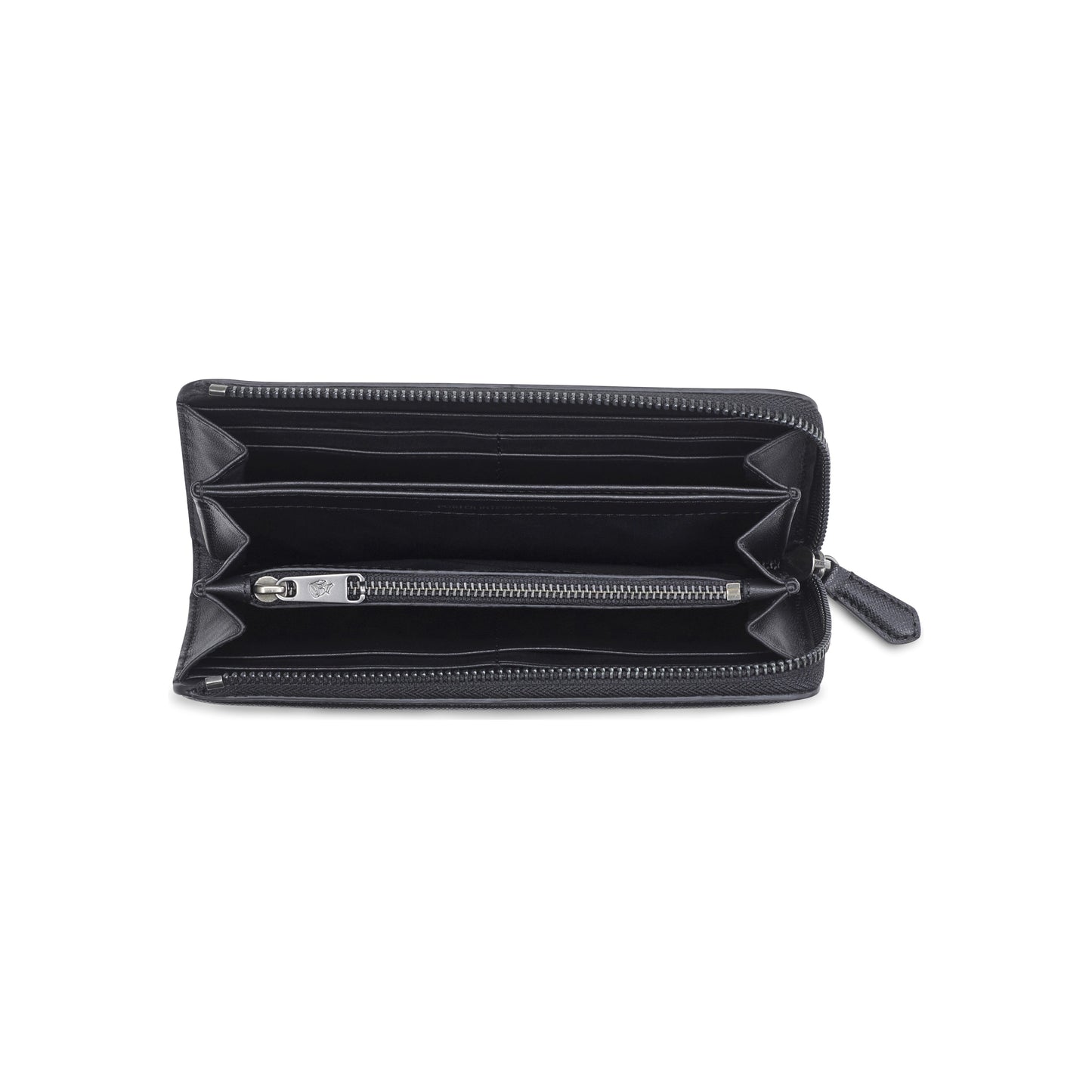 PORTER INTERNATIONAL Bound Long Wallet Black textured leather zip around wallet multiple card slots long design