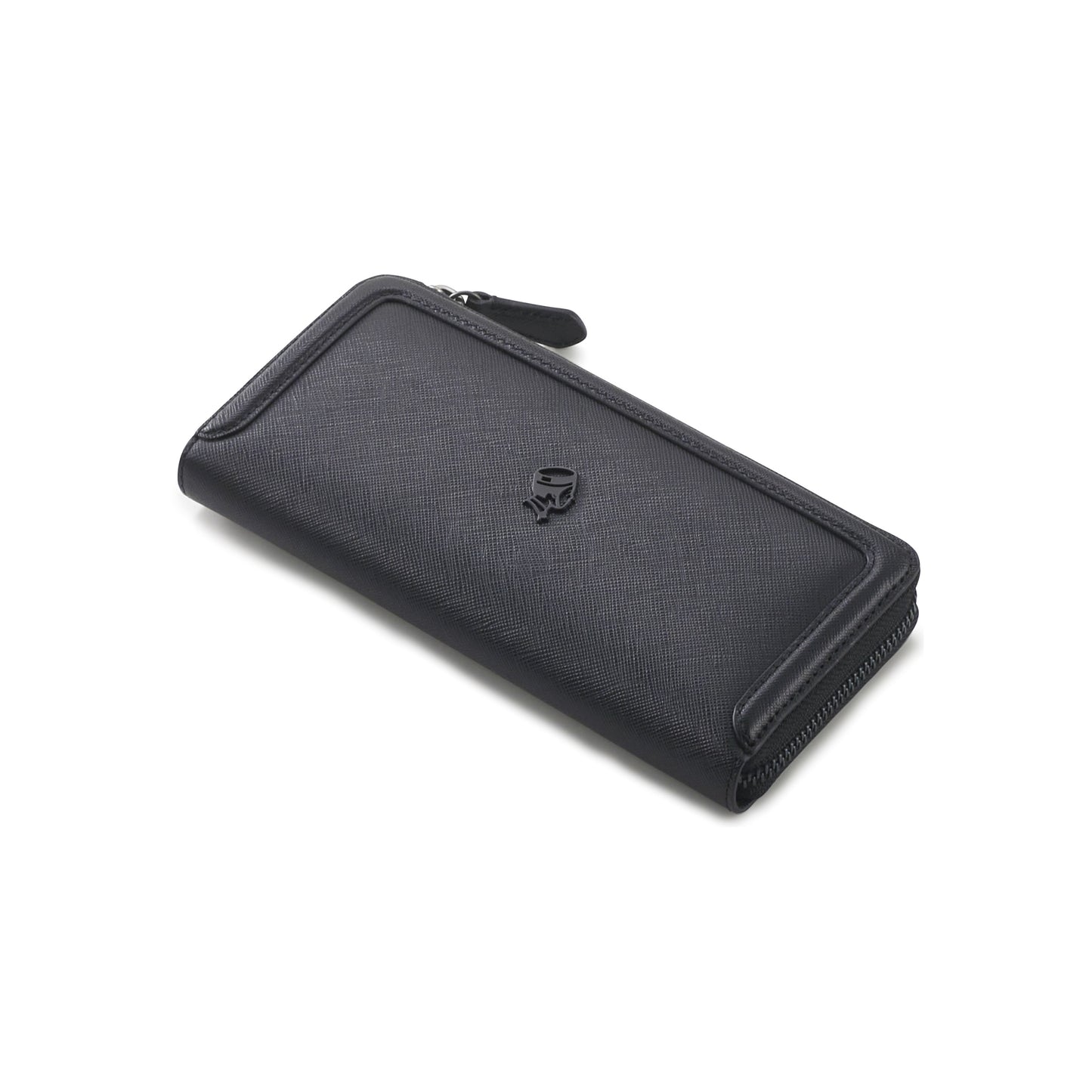 PORTER INTERNATIONAL Bound Long Wallet Black textured leather zip around wallet multiple card slots long design