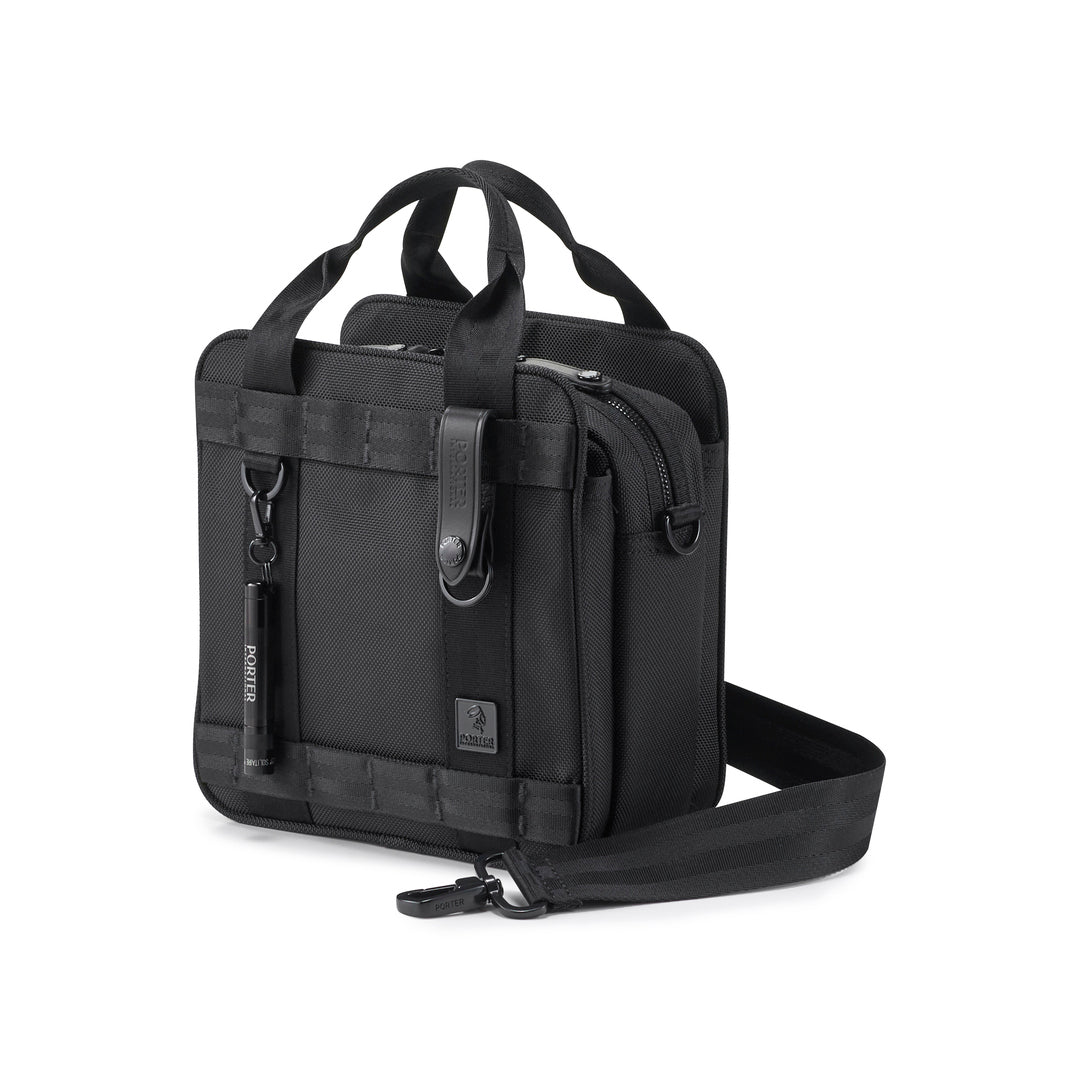 PORTER INTERNATIONAL New Heat Handbag 'Black' - front angled view