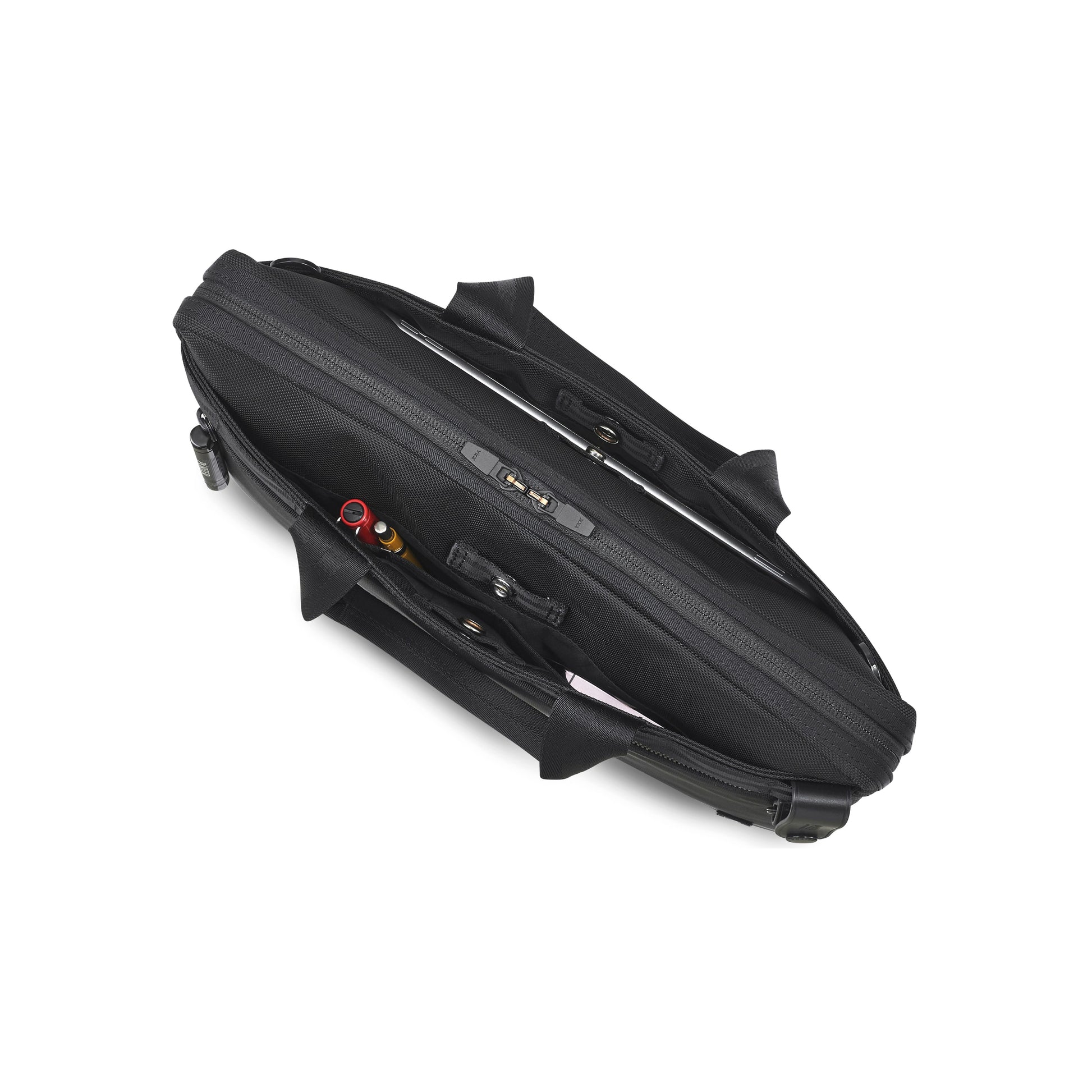 PORTER INTERNATIONAL New Heat Briefcase Black durable fabric laptop bag dual handles adjustable shoulder strap multiple compartments