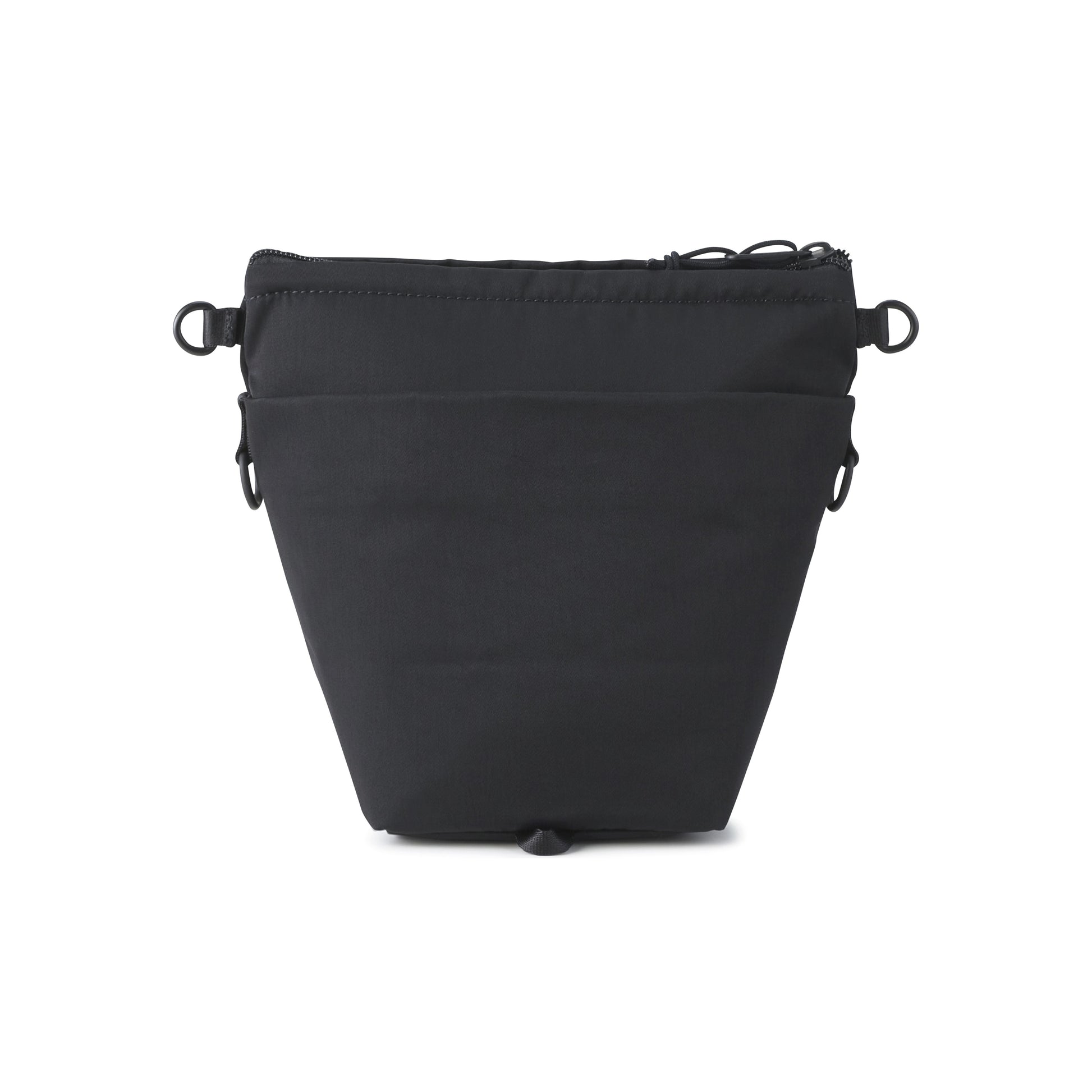 PORTER INTERNATIONAL Level Shoulder Bag M Black textured fabric crossbody bag adjustable strap zip closure compact design