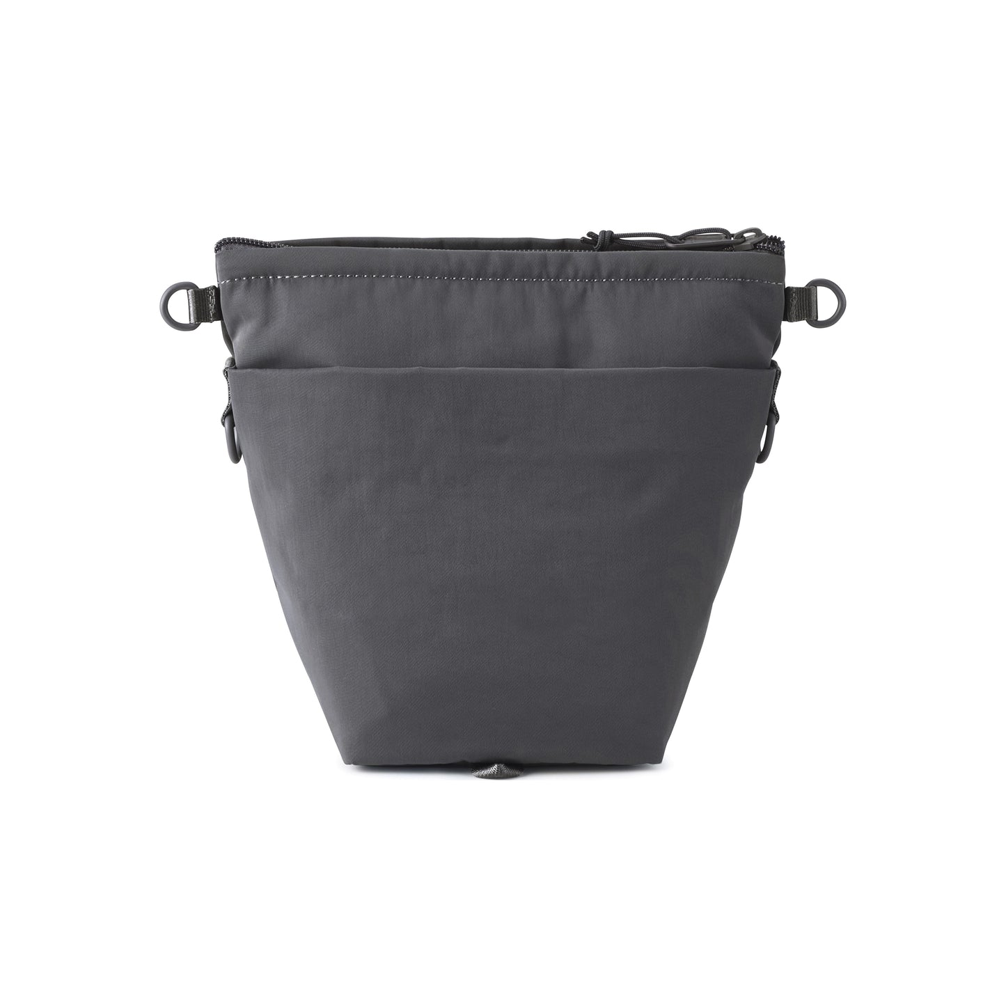 PORTER INTERNATIONAL Level Shoulder Bag M Grey textured fabric crossbody bag adjustable strap zip closure compact design