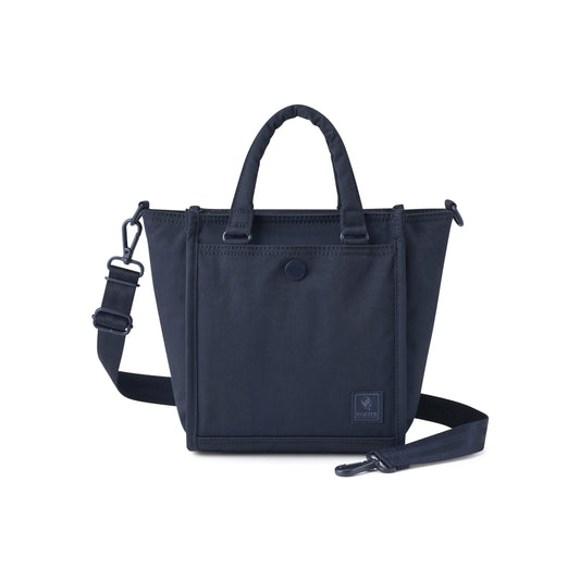PORTER INTERNATIONAL Swing Handbag S Blue nylon shoulder bag top handle detachable strap structured design