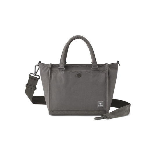 PORTER INTERNATIONAL Swing Handbag M Light Grey nylon shoulder bag top handle detachable strap structured design
