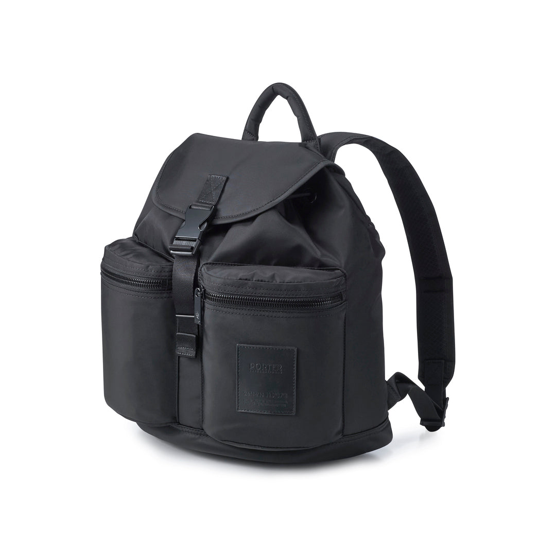 PORTER INTERNATIONAL Semi Backpack (M) 'Black' - front angled view